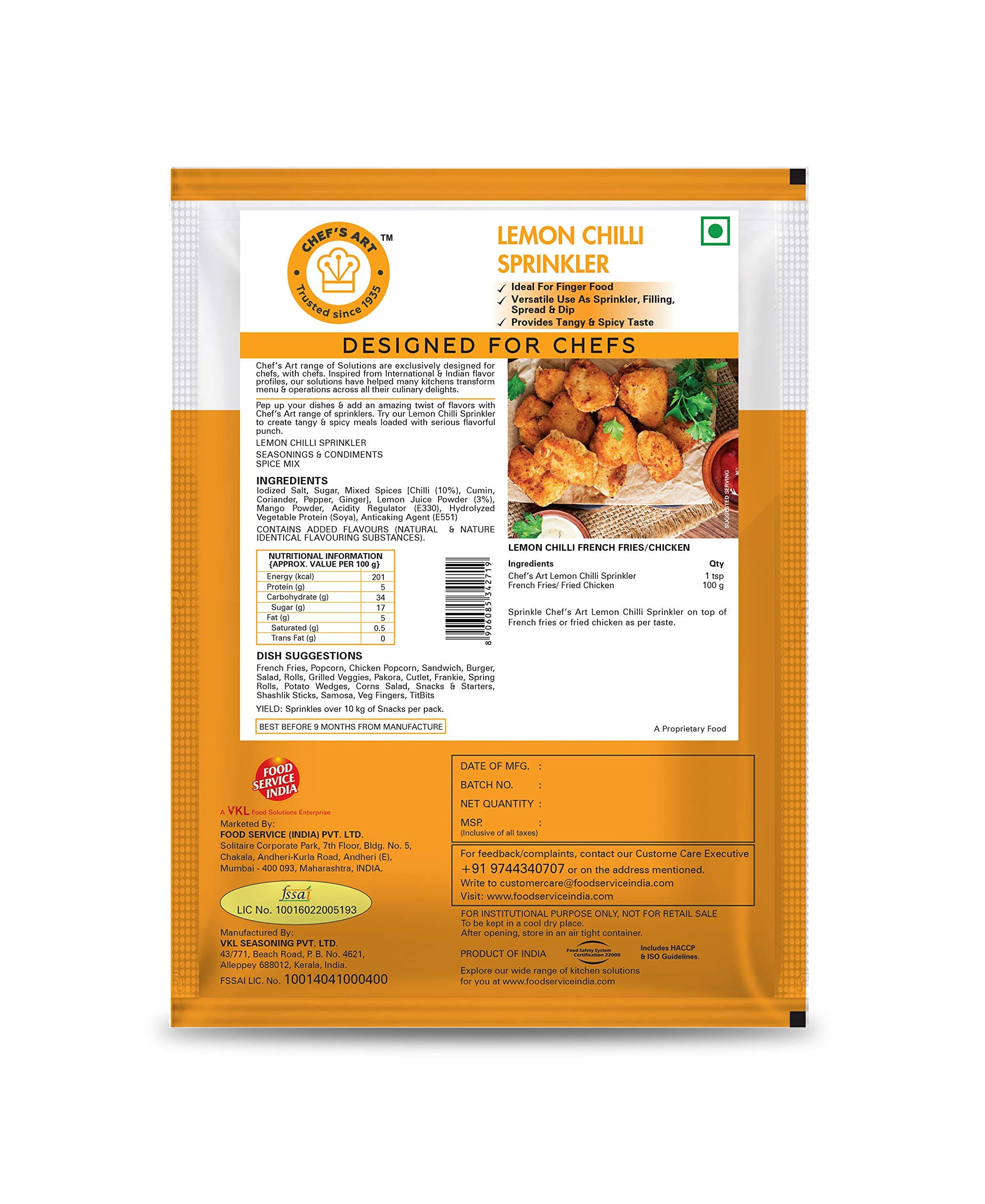 food service india 's Art Lemon Chilli Sprinkler, -500 gm