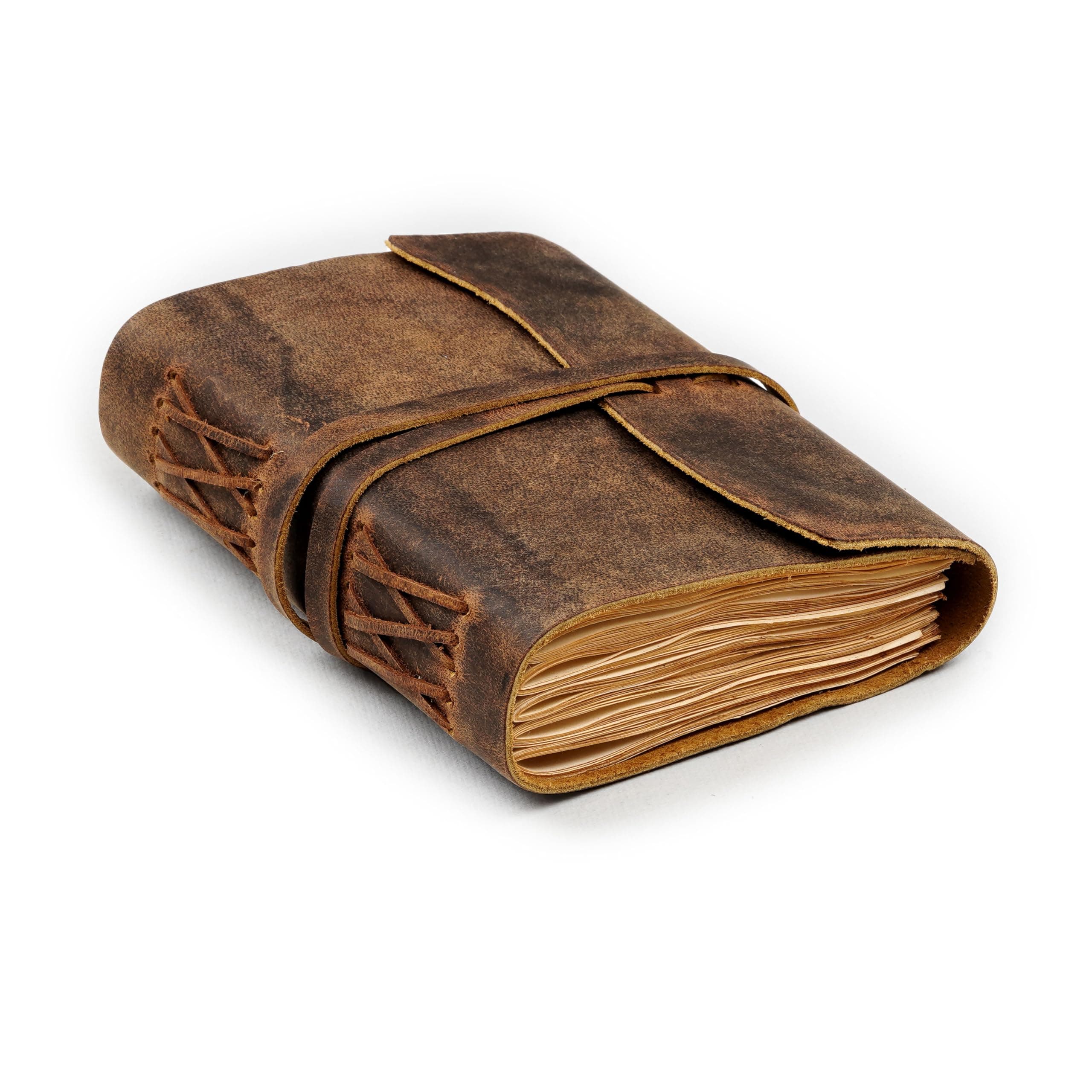 LEATHER VILLAGE Vintage Journal - 220 Antique Paper - 7 X 5 inches - Distressed BrownLeather Bound Journal