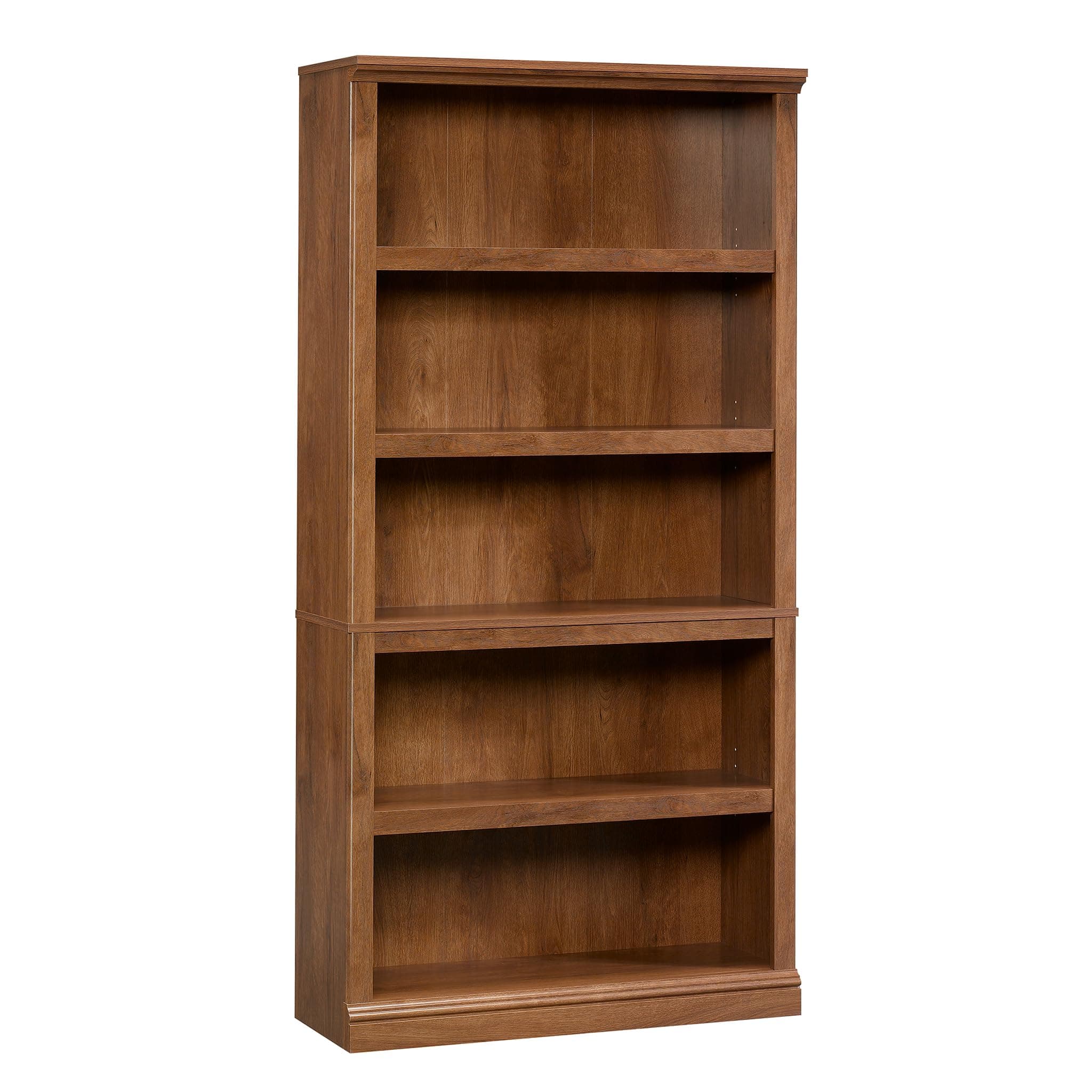 Sauder 5-Shelf Split Bookcase/ Book shelf, Oiled Oak finish