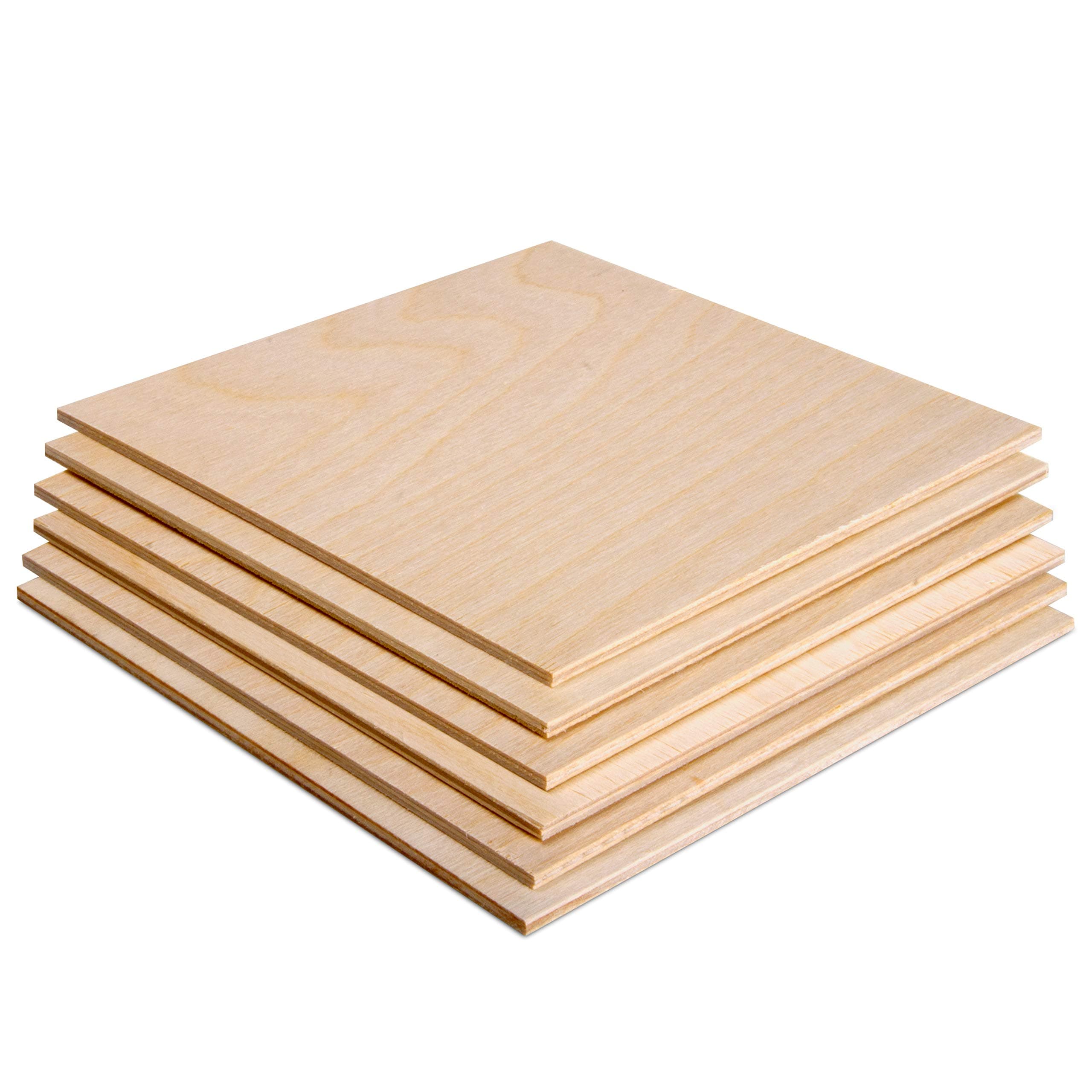 3MM 1/8" x 12" x 12" Baltic Birch Plywood – B/BB Grade (Pack of 6) Perfect for Arts and Crafts, School Projects and DIY Projects, Drawing, Painting, Wood Engraving, Wood Burning and Laser Projects