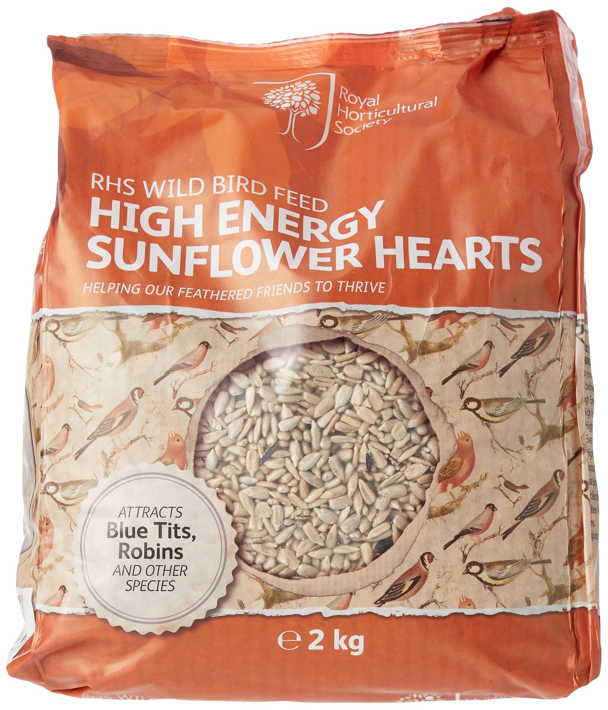 RHSBF007 High Energy Sunflower Hearts 2KG, Orange