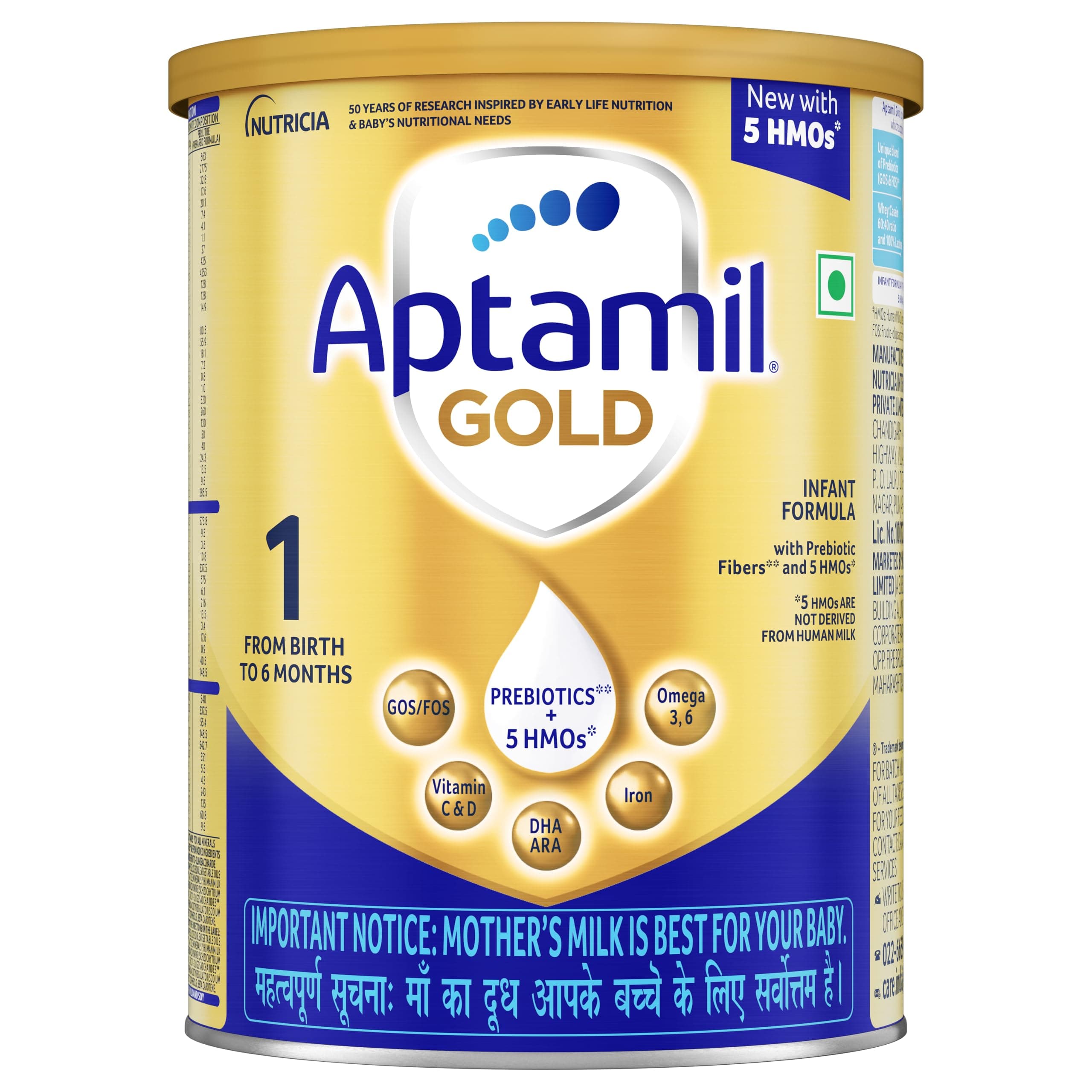 Aptamil Stage 1 Infant Formula with GOS and FOS TIN, 400g