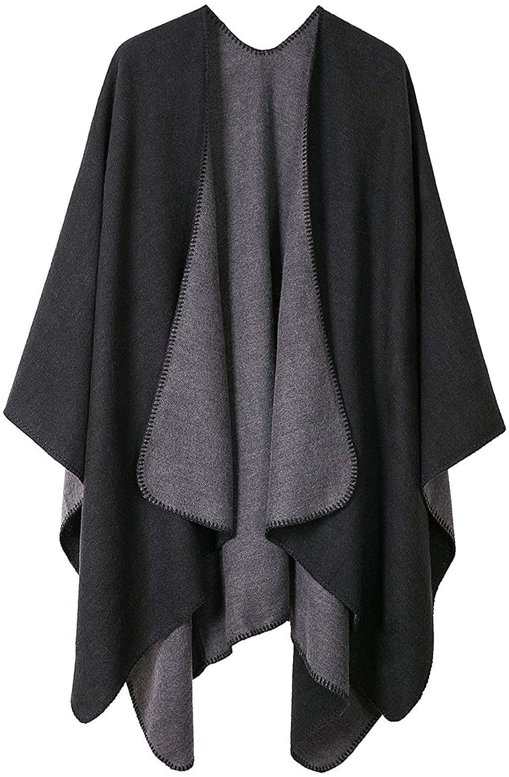 Lacavocor Women's Warm Shawl Wrap Cape Winter Cardigan Sweaters Open Front Poncho