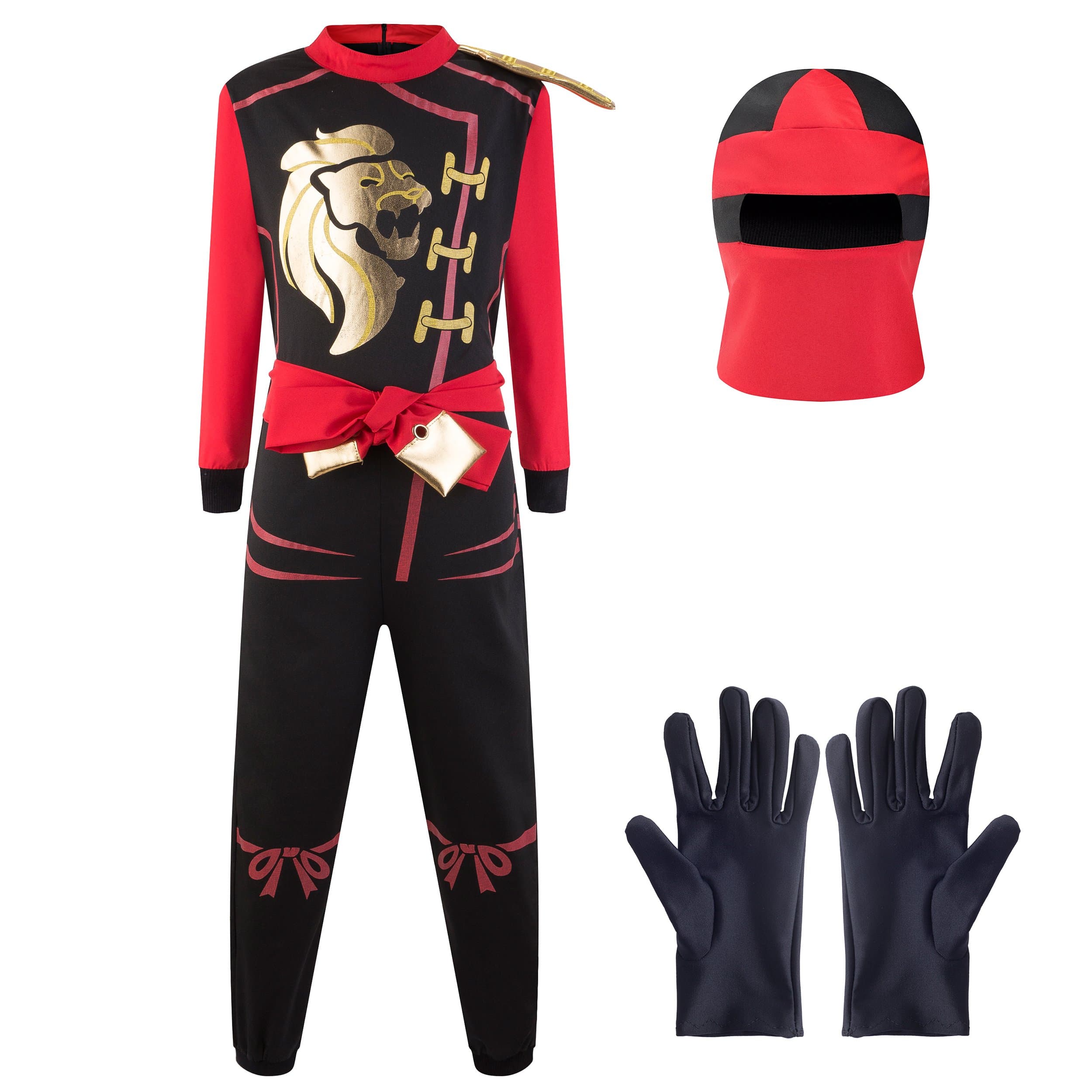 Katara 1771-04 1771 Ninja Costume Suit, Children, Fancy Dress, Carnival, Size S, Red/Black