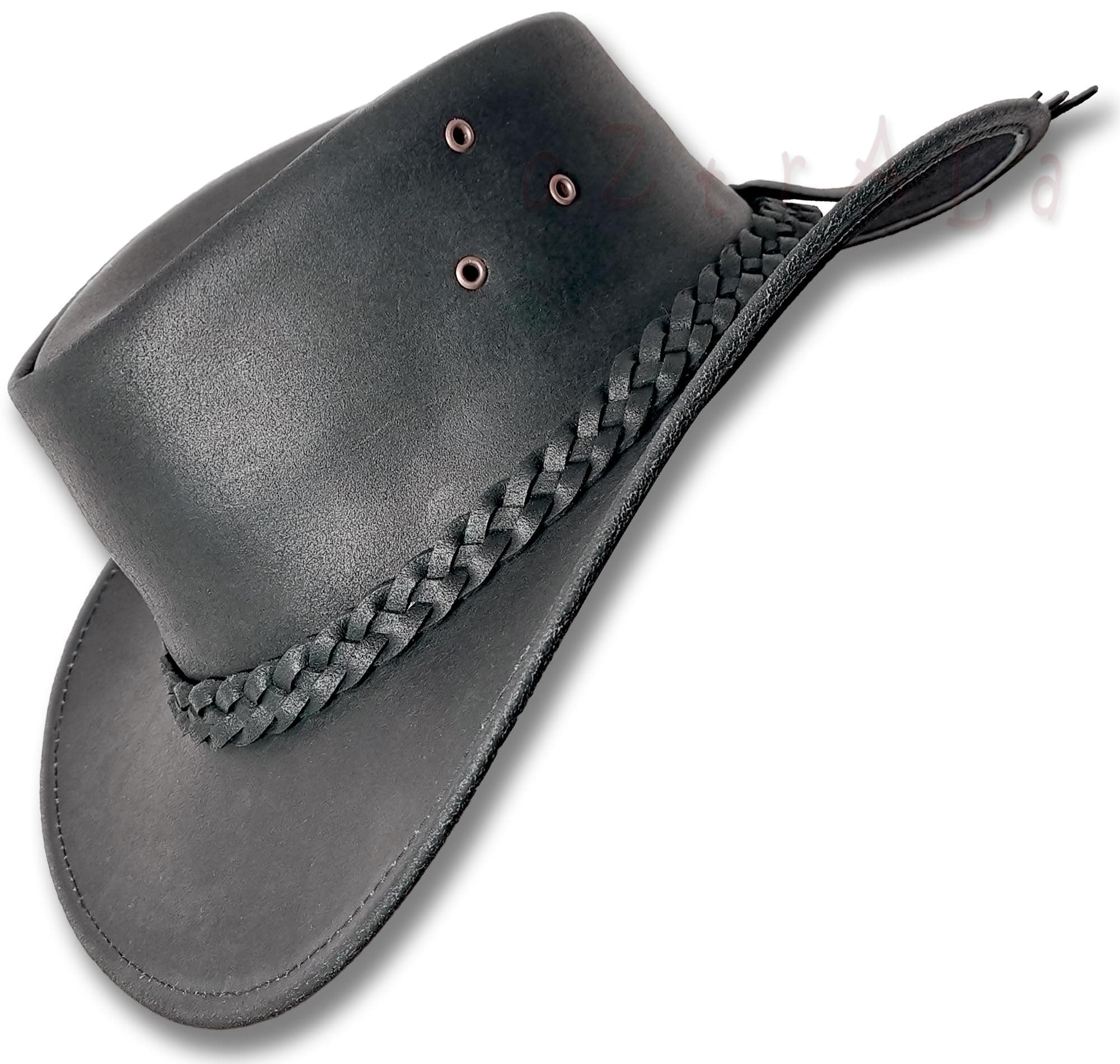 Oiled Leather Hat Australian Outback Aussie Western Cowboy Mens Womens Kids Black Brown WO HL11 US