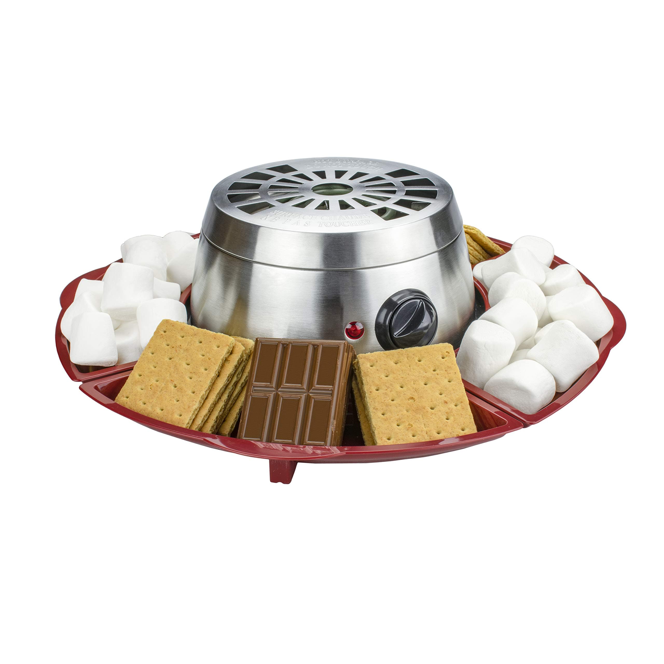 Indoor Electric Stainless Steel S’mores Maker with 4 Trays and 4 Roasting Forks