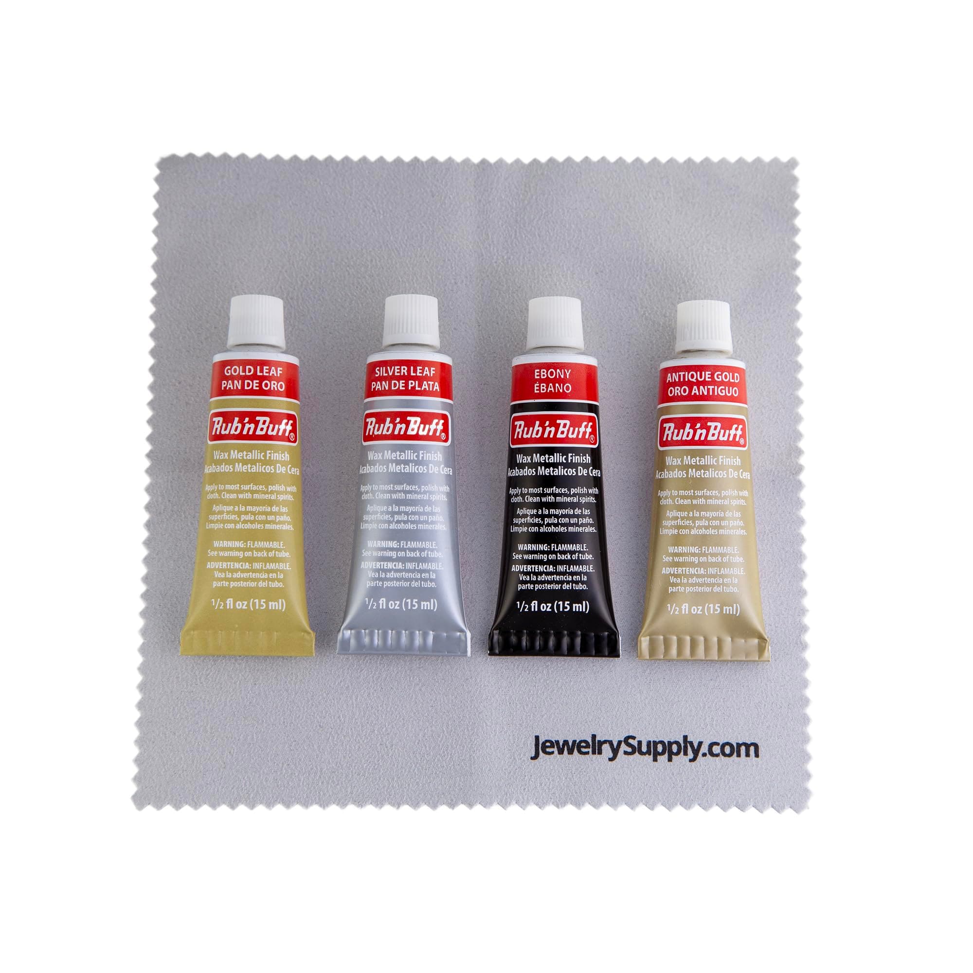 JewelrySupply Rub-N-Buff 4 Color Assortment (Silver Leaf, Antique Gold, Gold Leaf, Ebony)