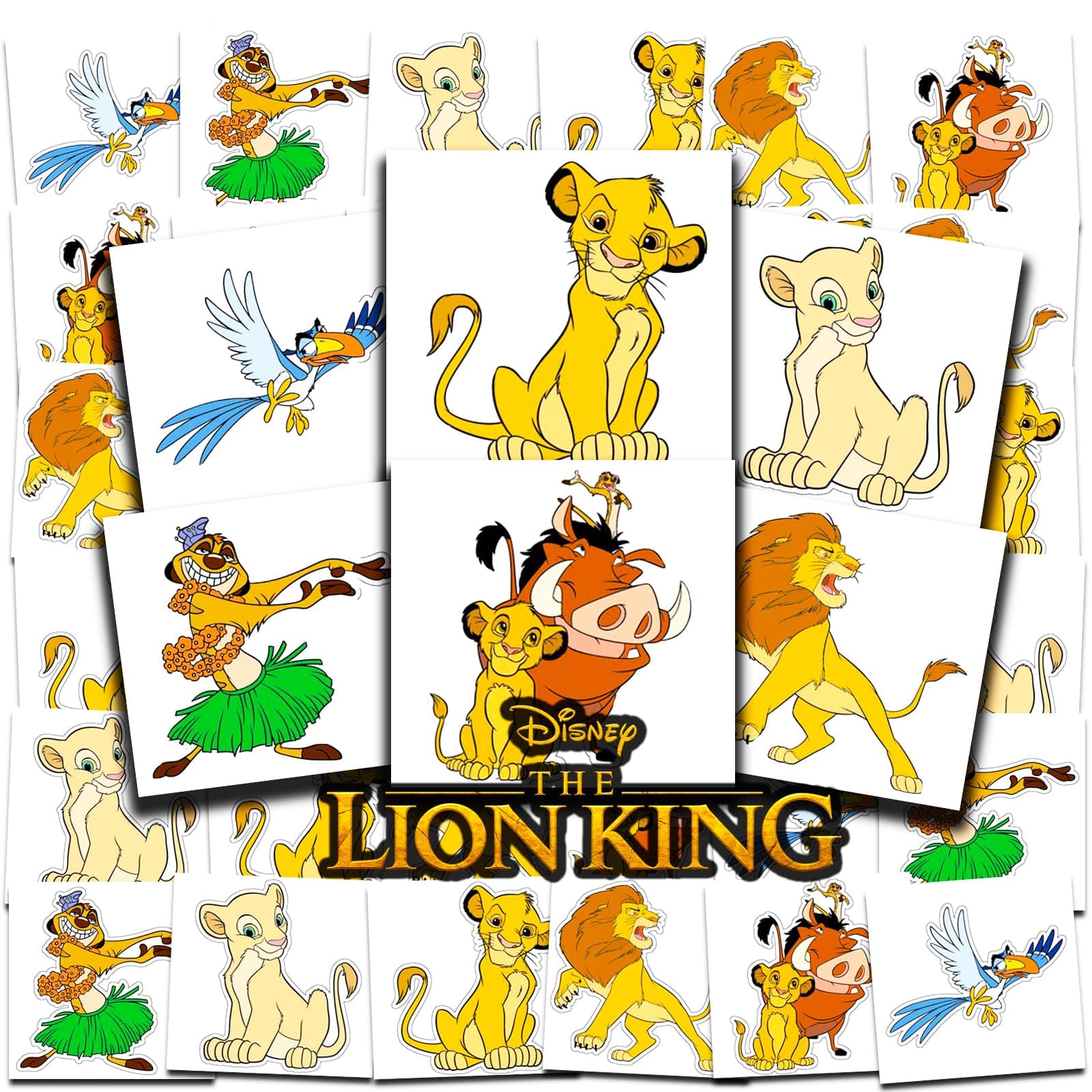 Disney Lion King Tattoos Party Favors Bundle ~ 72 Perforated Individual 2" x 2" Lion King Temporary Tattoos for Kids Boys Girls (Lion King Party Supplies)