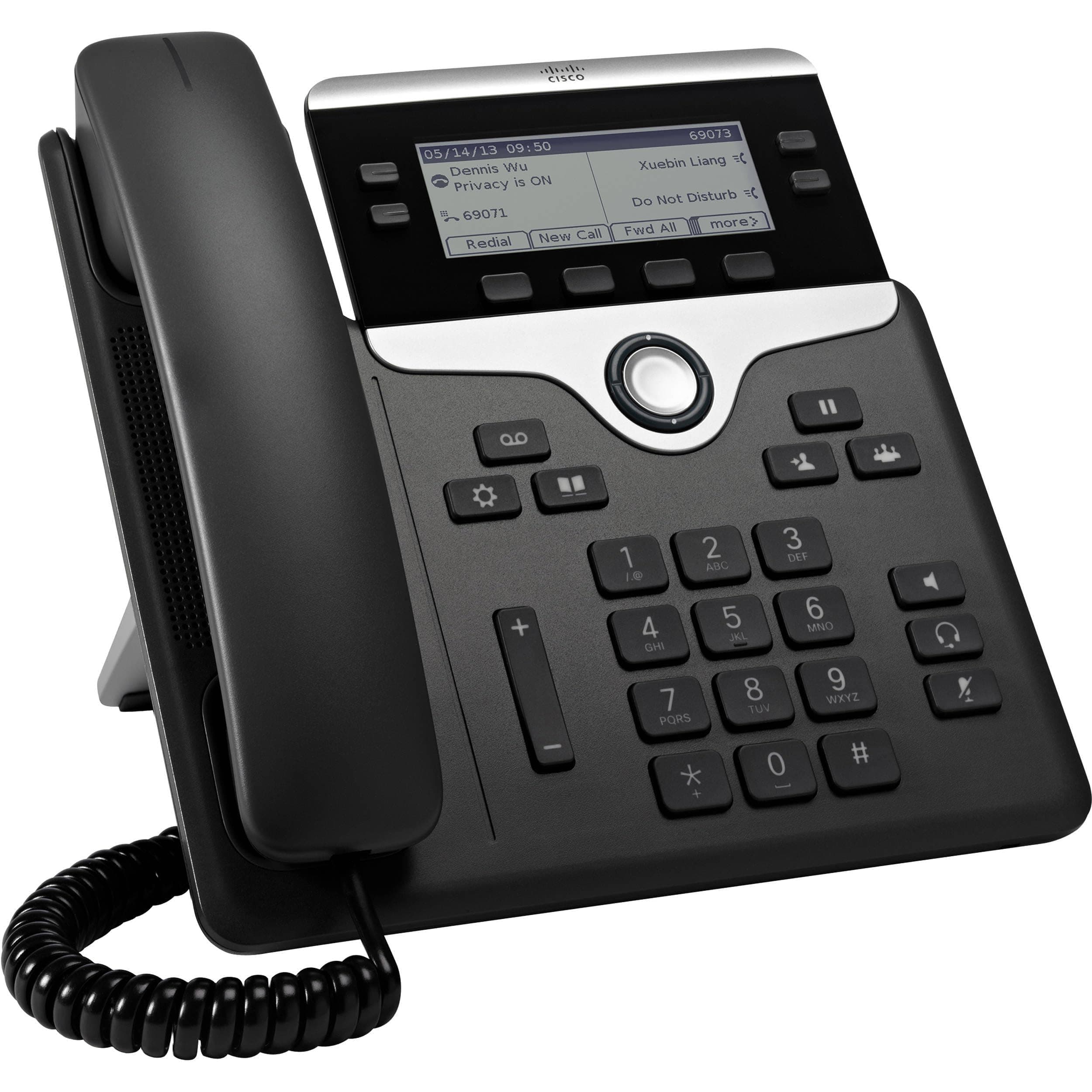 7841 IP Phone - Corded - Corded - Tabletop, Wall Mountable - Black - TAA Compliant - 4 x Total Line - VoIP - 3.5" - Enhanced User Connect License - 2 x Network (RJ-45) - PoE Ports