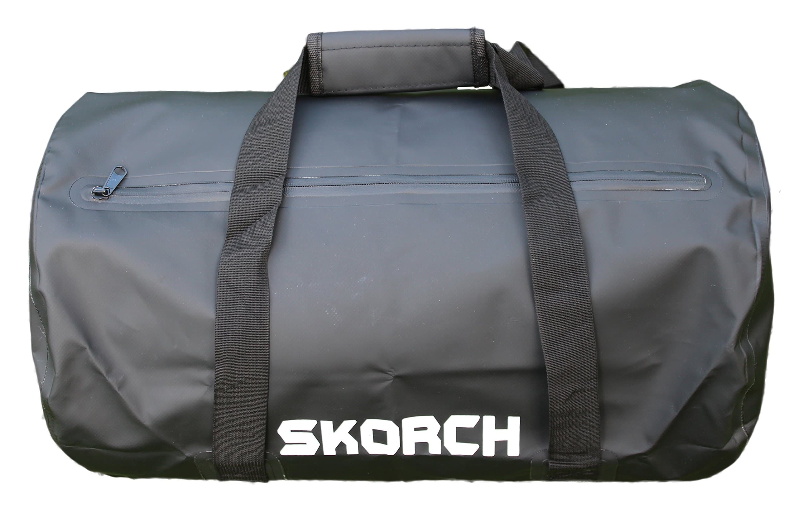 Water Resistant Duffle Bag 12x20 Inch (30x50cm) Black. Matching Shoulder Strap.