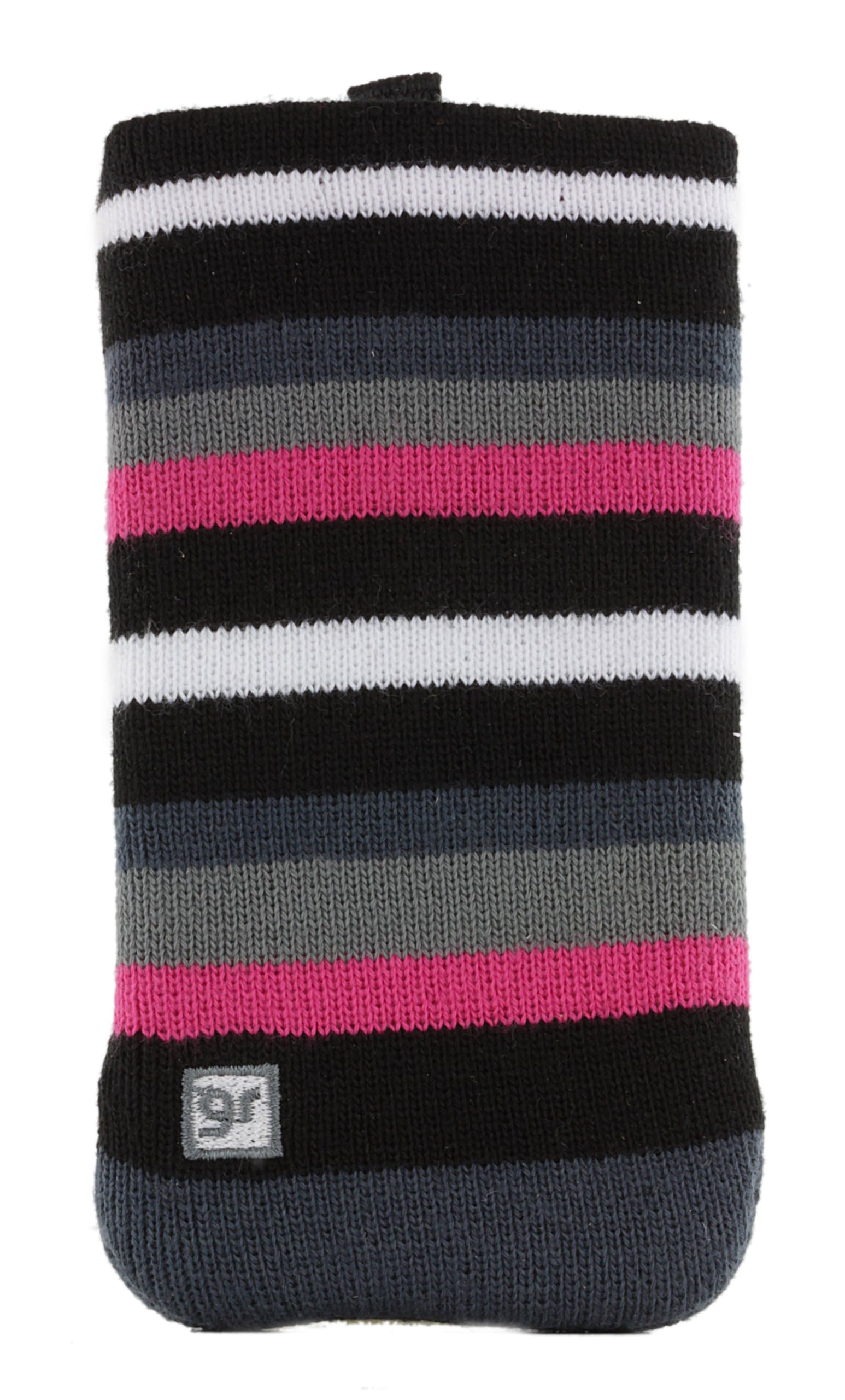 Glamrox Universal Smartphone Cleaning Sock - Black / Pink / White / Grey Striped