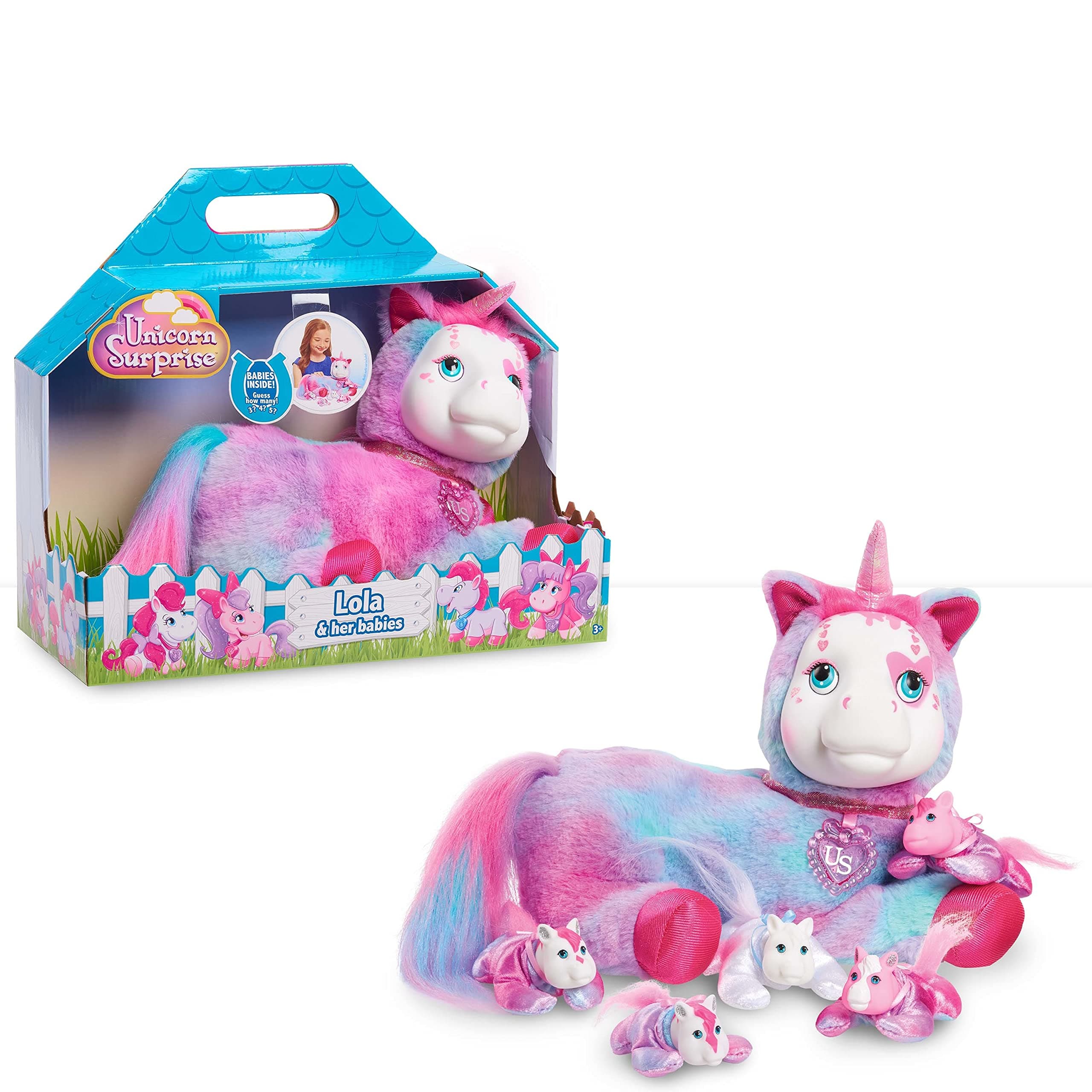 Unicorn Surprise Plushie, Lola, Stuffed Animal, Unicorn, Kids Toys for Ages 3 Up by Just Play
