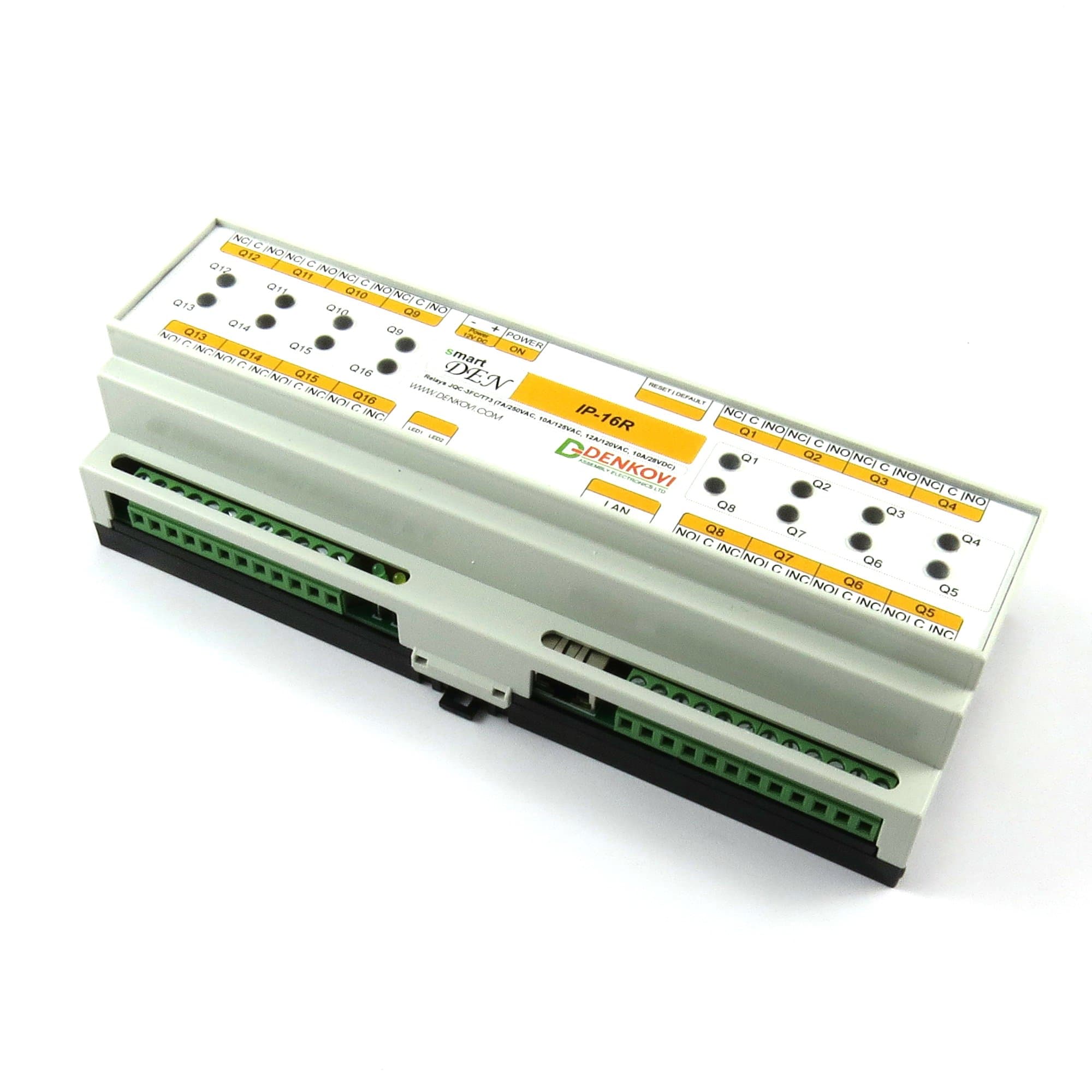 smartDEN LAN Ethernet IP 16 Channels Web Relay Board – 24VDC, DIN Rail Box