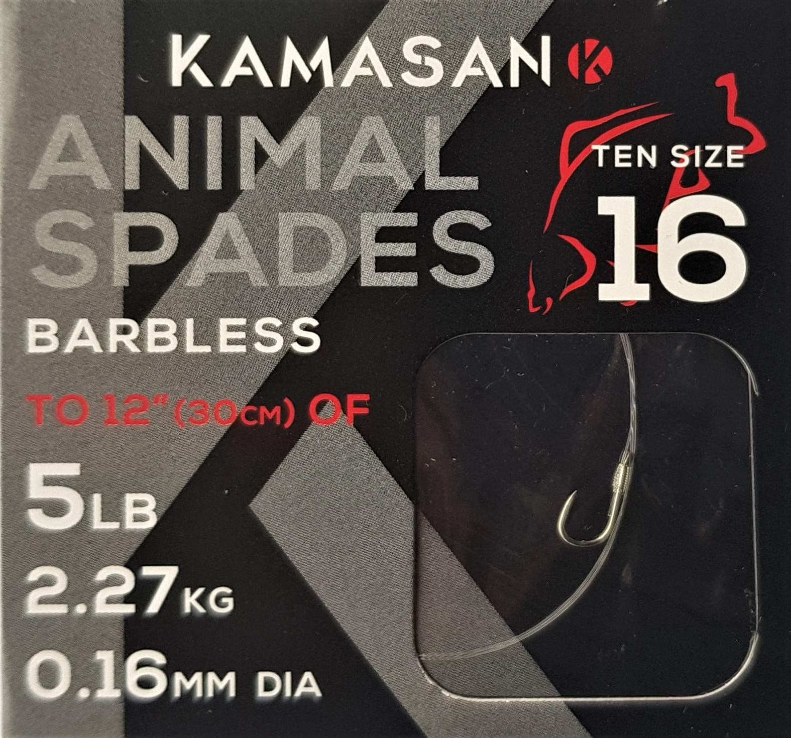 KAMASAN ANIMAL FISHING HOOKS TO NYLON SPADES COARSE TACKLE