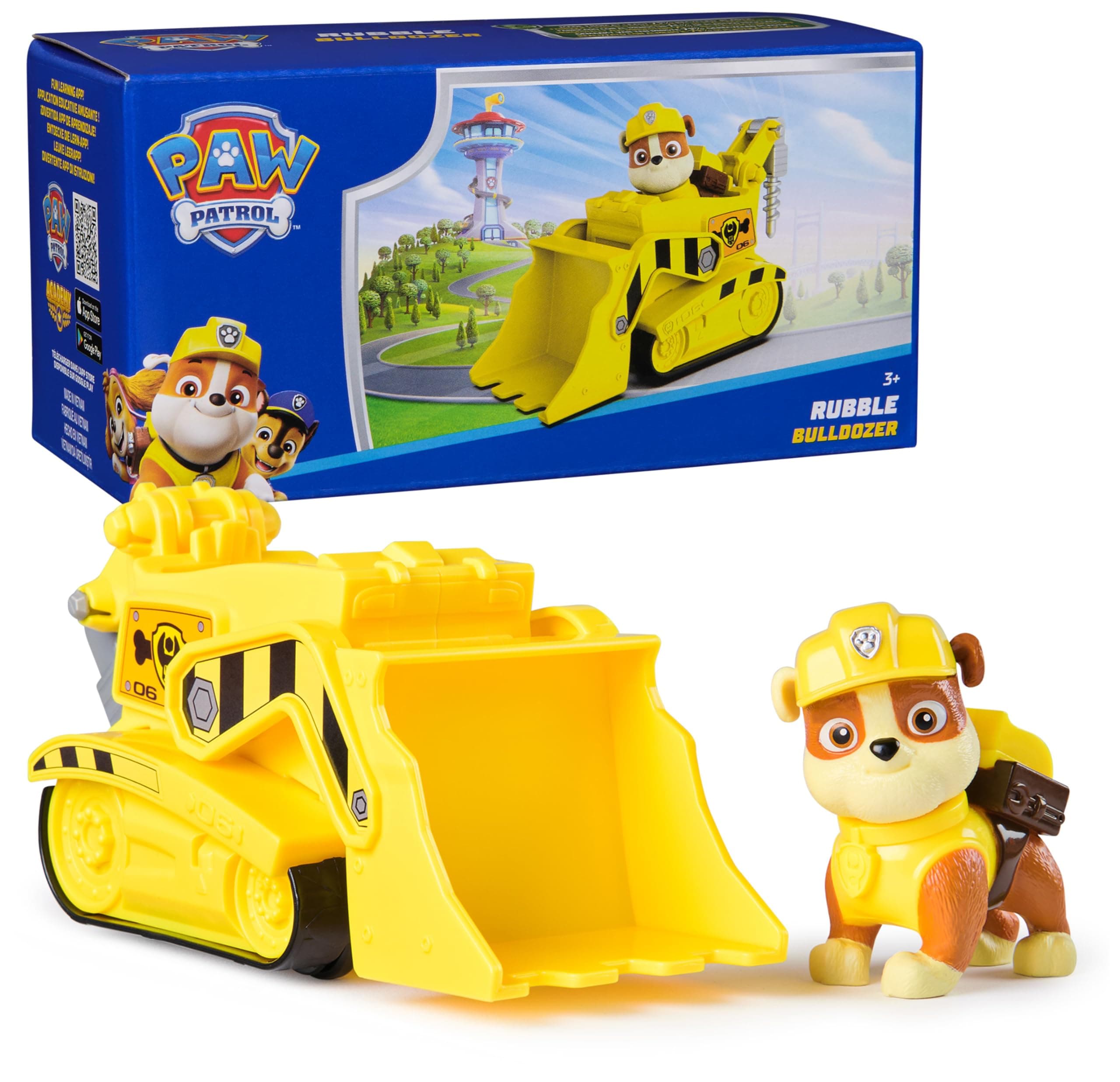 Rubble’s Bulldozer Toy Truck with Collectible Action Figure, Sustainably Minded Kids Toys for Boys & Girls Ages 3 and Up