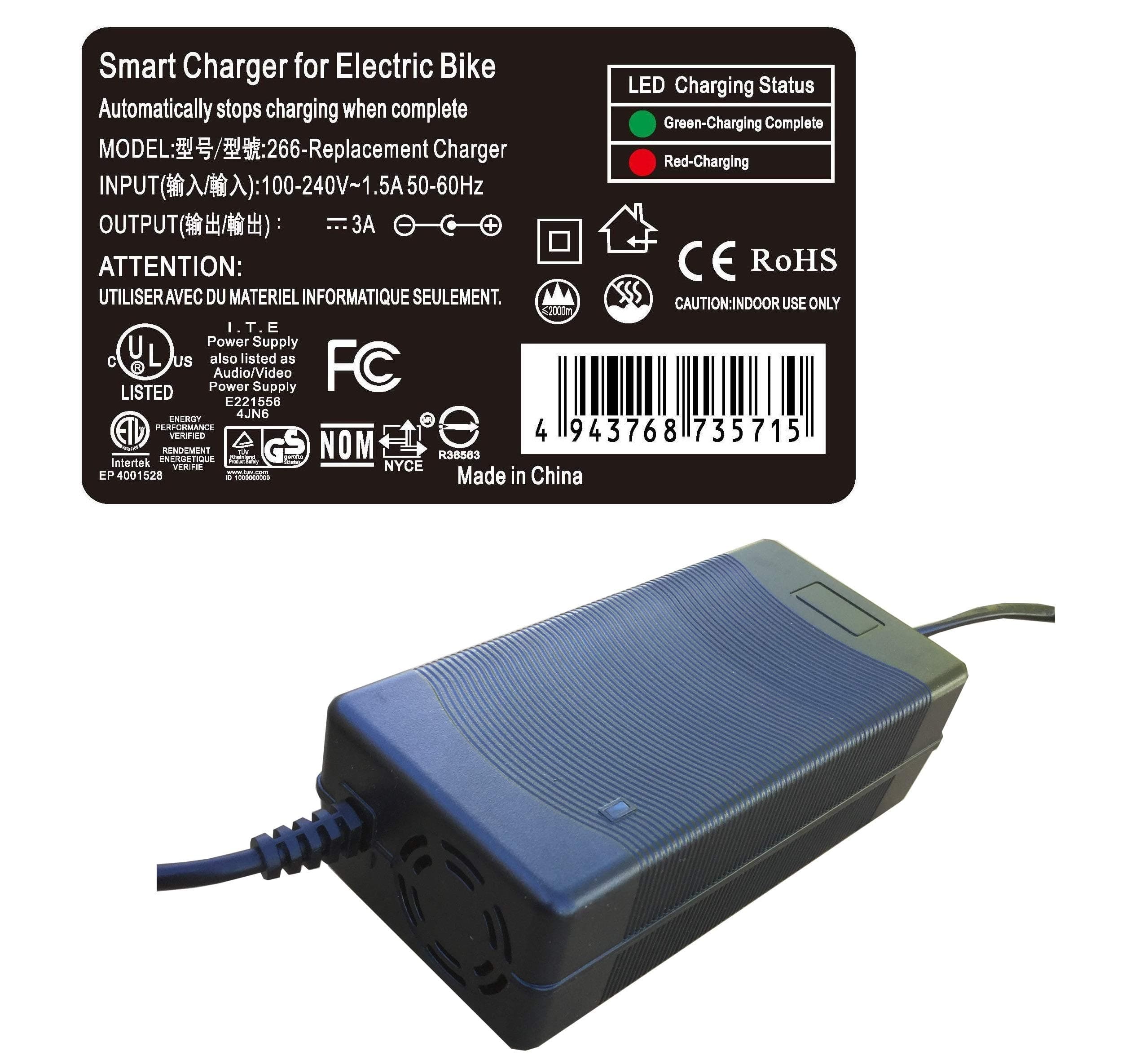 PowerTech SupplierSmart Charger for SONDORS 36V Battery Electric Bike eBike