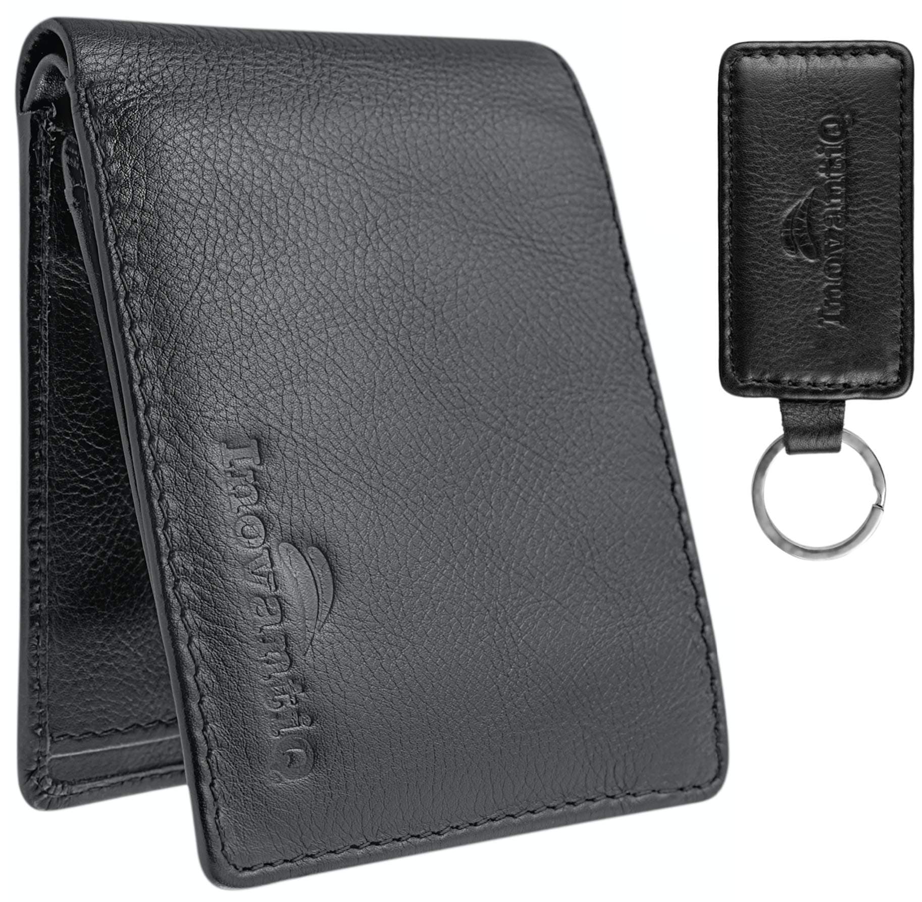 InovantiQ Men’s Genuine Leather Wallet | Mens Wallet | Real Leather Wallet Designed by Italian Designer | Wallets for Men | Anti-Theft Leather Wallet | RFID Wallet-Real Leather Keychain & Gift Box