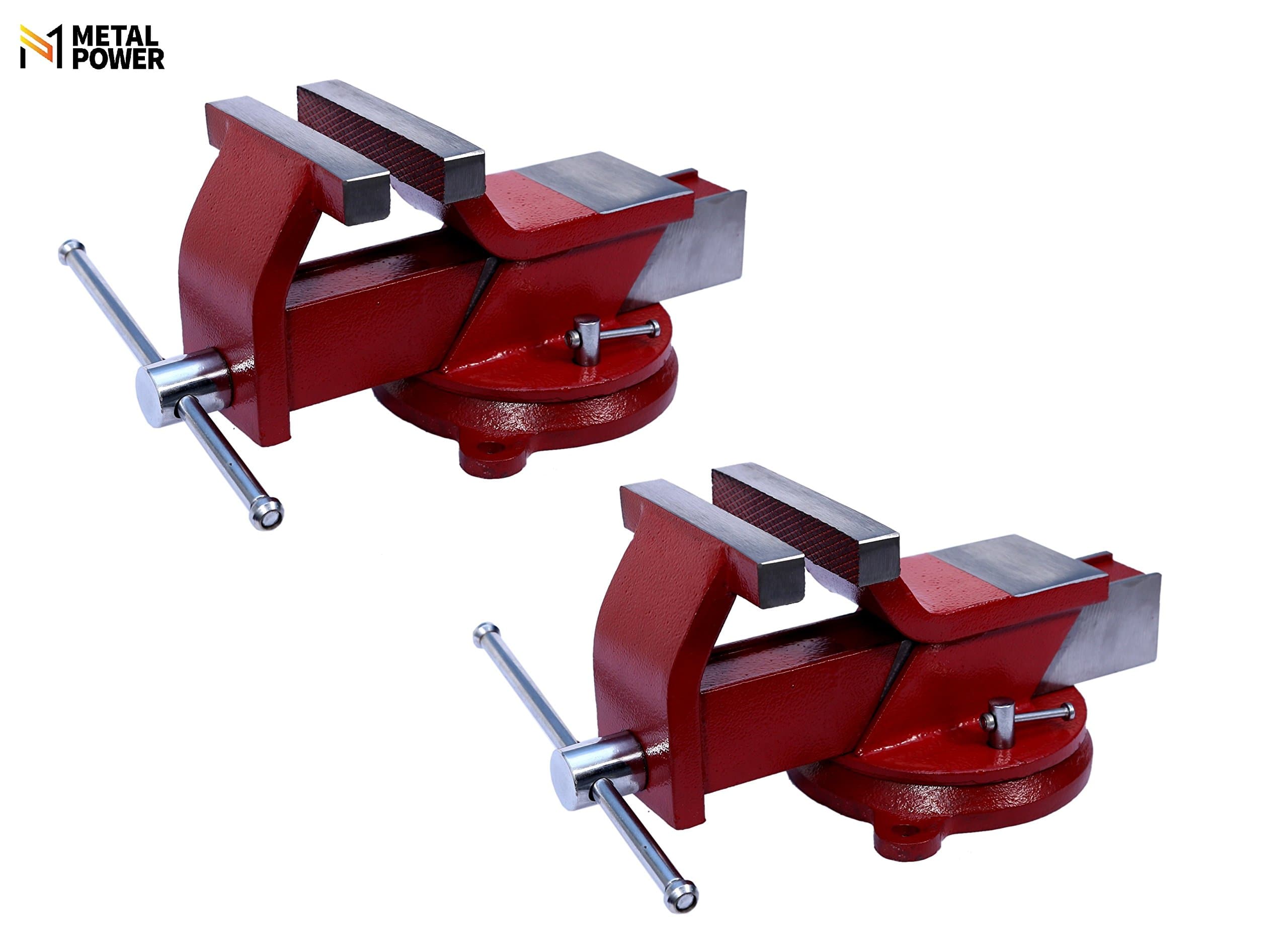 Metal Power 100 mm (4") Combo Steel Bench Vices with Swivel Base (Pack of 2 pcs)