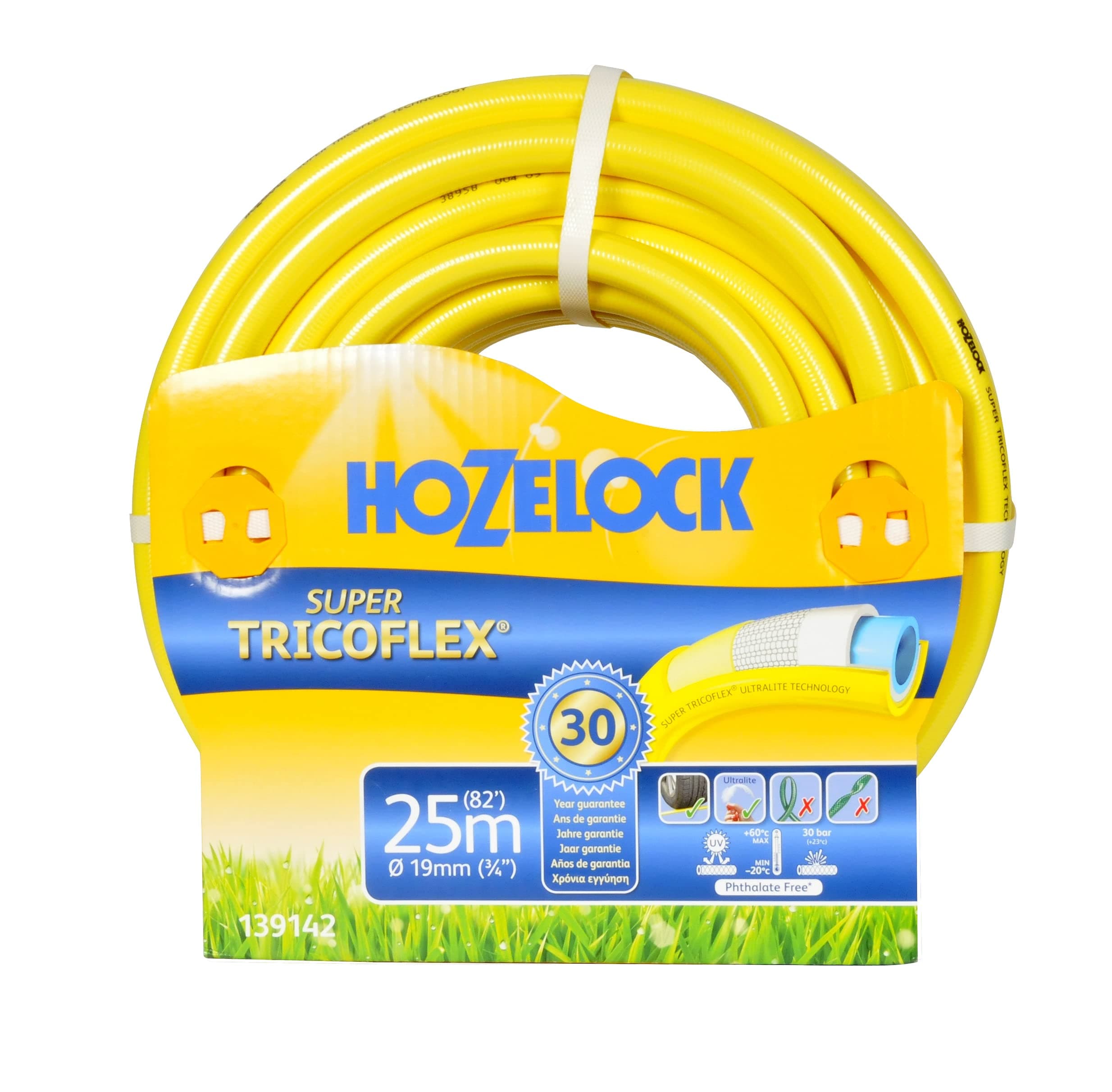 Hozelock 139142 19 mm 25 m "Super Tricoflex Ultimate" Water Hose - Yellow