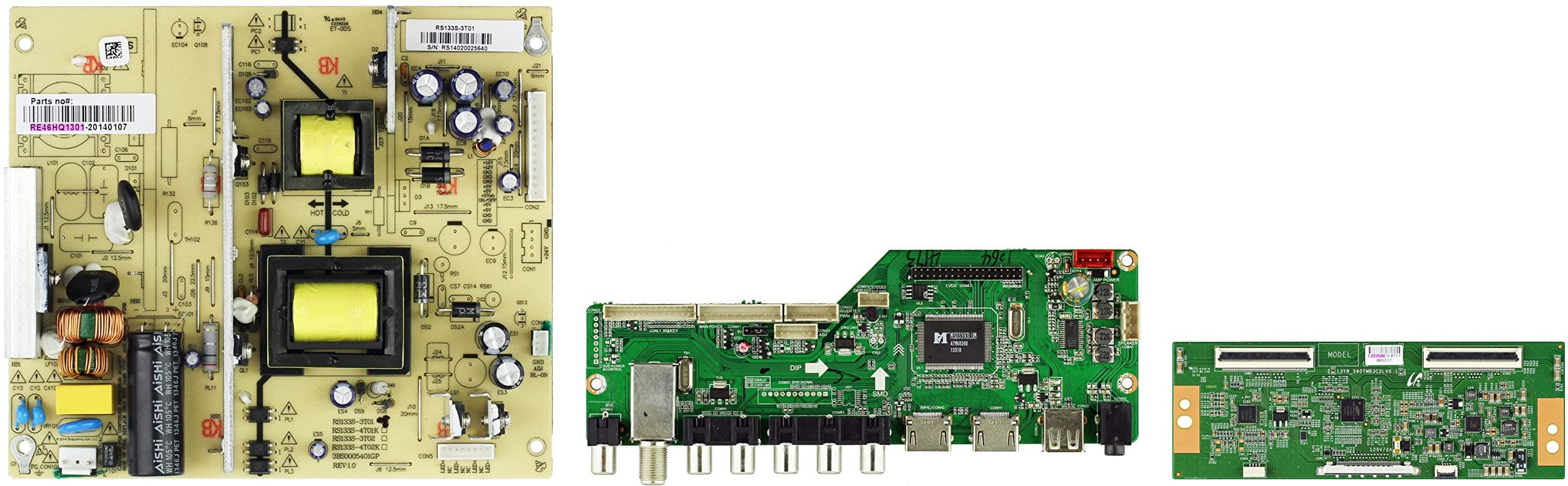 RCA LED46C45RQ Version A1 TV Repair Parts Kit -Version 3 (Serial # Specific-See Note)