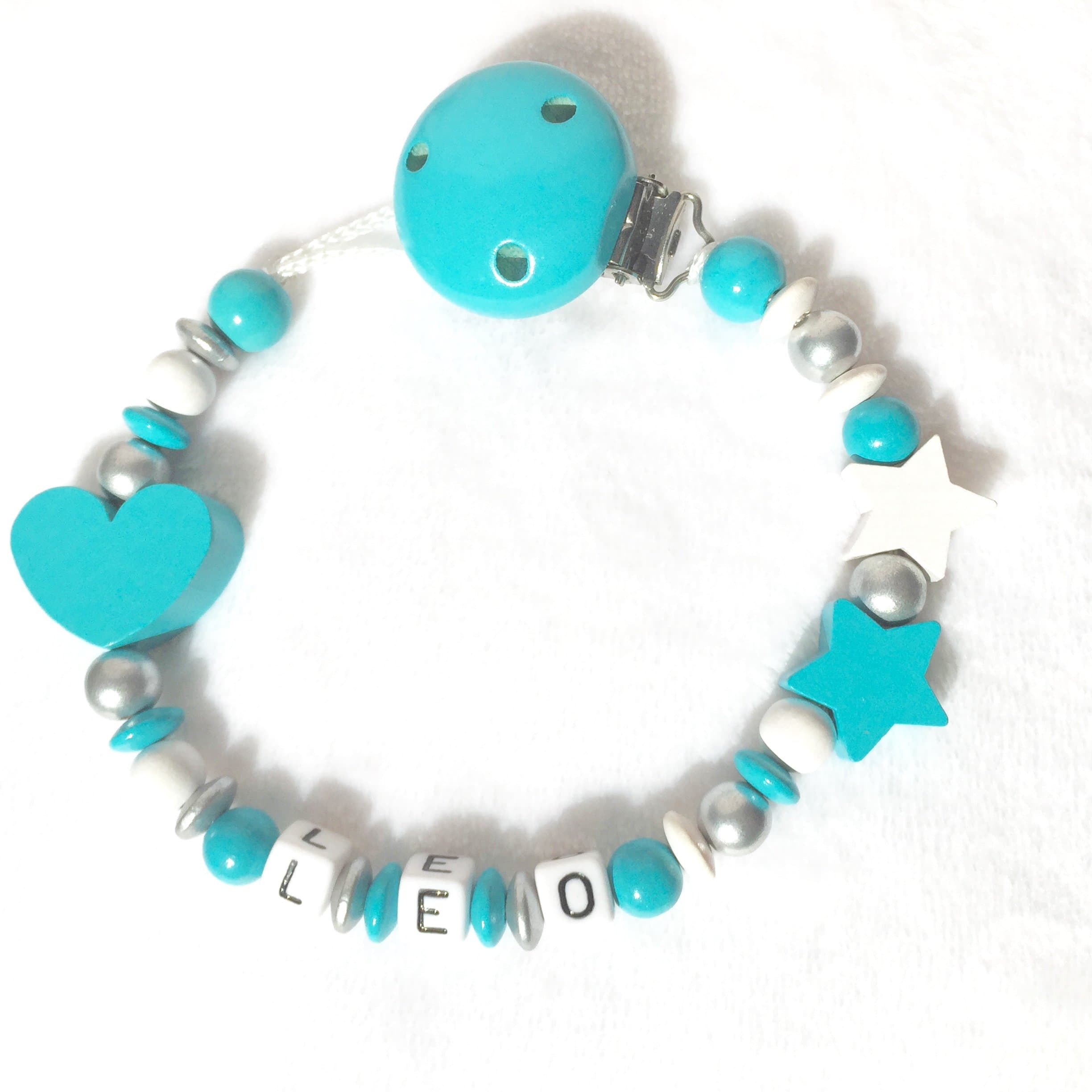 PACIFIER CLIP FOR BOYS WITH BABY'S NAME