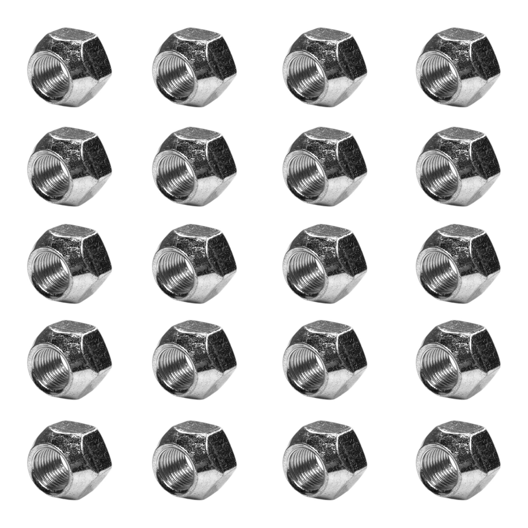 Twenty (20) 1/2-20 Zinc Plated Open End Acorn Lug Nuts | 13/16" Hex (BCP971)