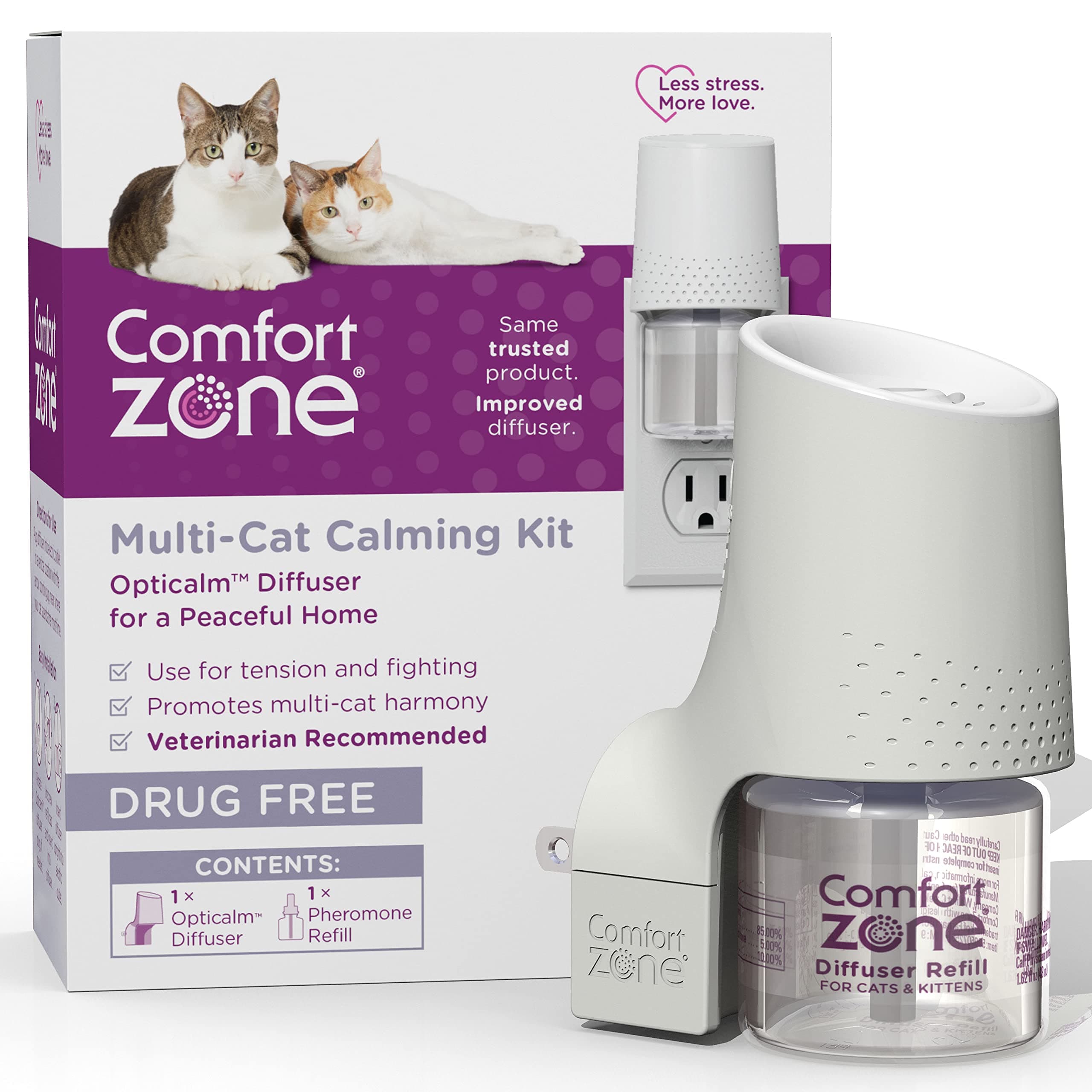 Multi Cat Calming Diffuser: 1 Pheromone Diffuser & 1 Refill (30 Days)