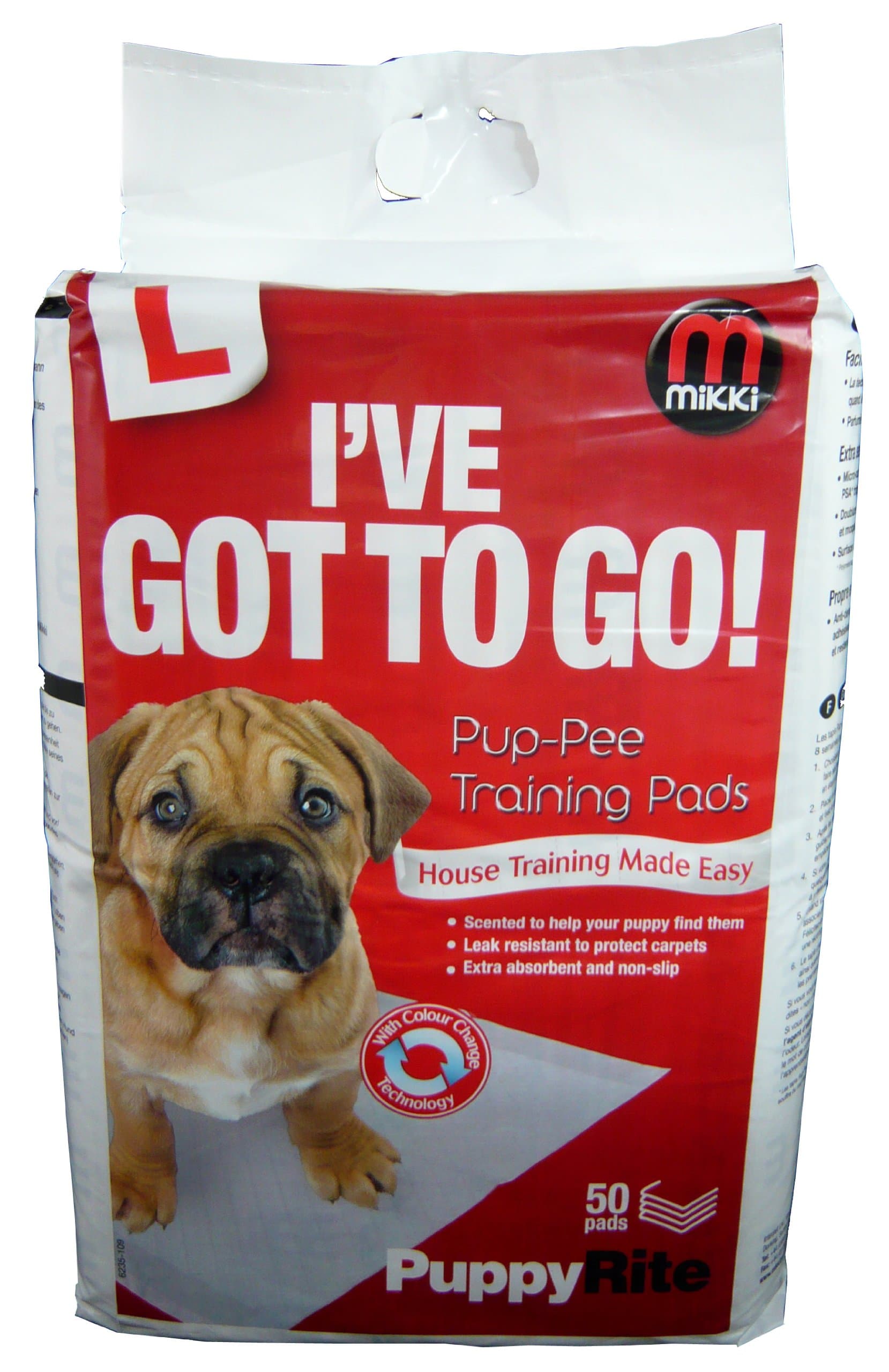 Mikki Dog and Puppy Pup-pee Training Pads for Wee wee House Toilet Training - ,White, Super Absorbent 50 Pack