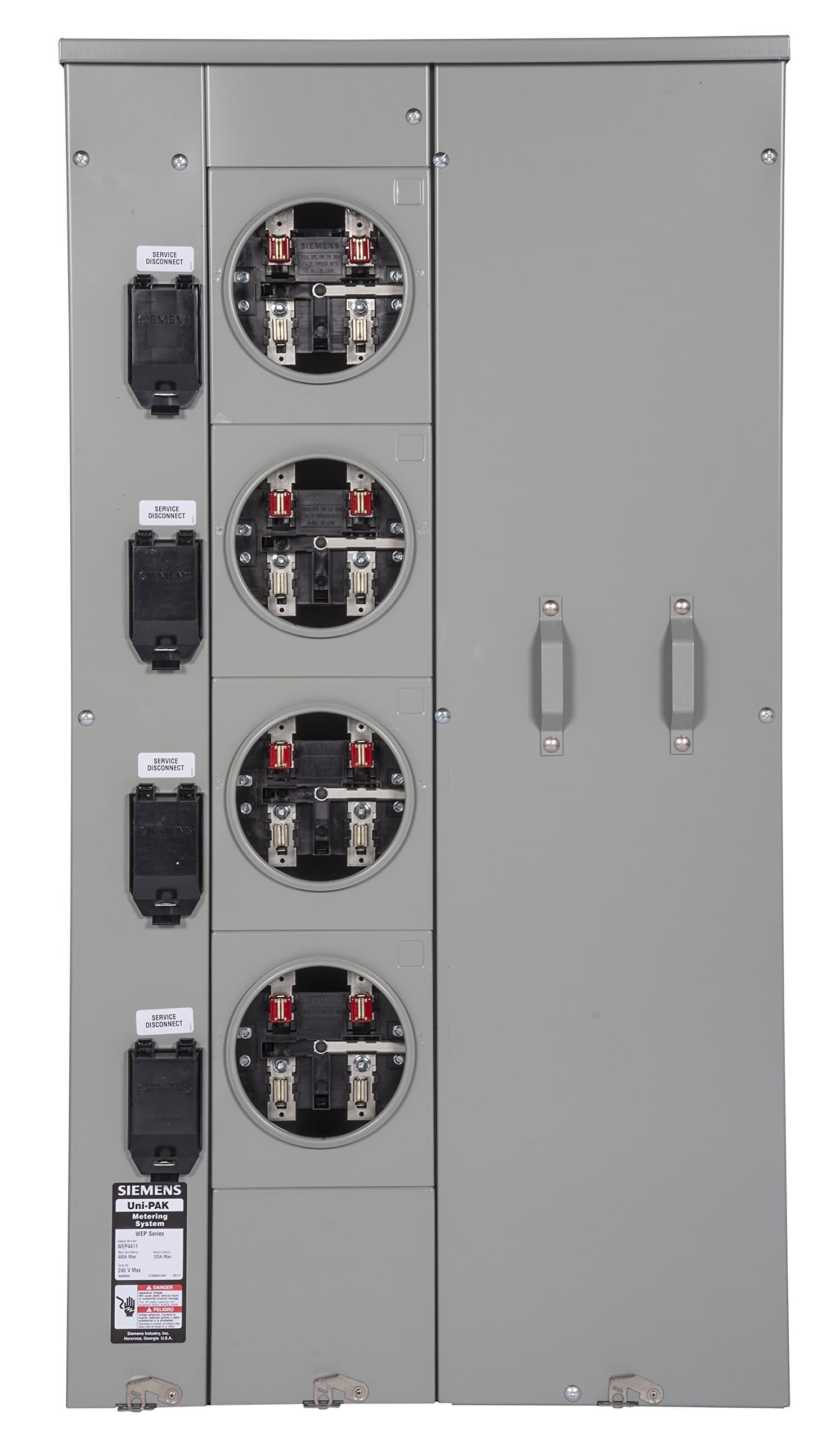 Siemens 400A, 4 Jaw, 125A per Position, 4 Position, Ring Type Cover, EUSERC