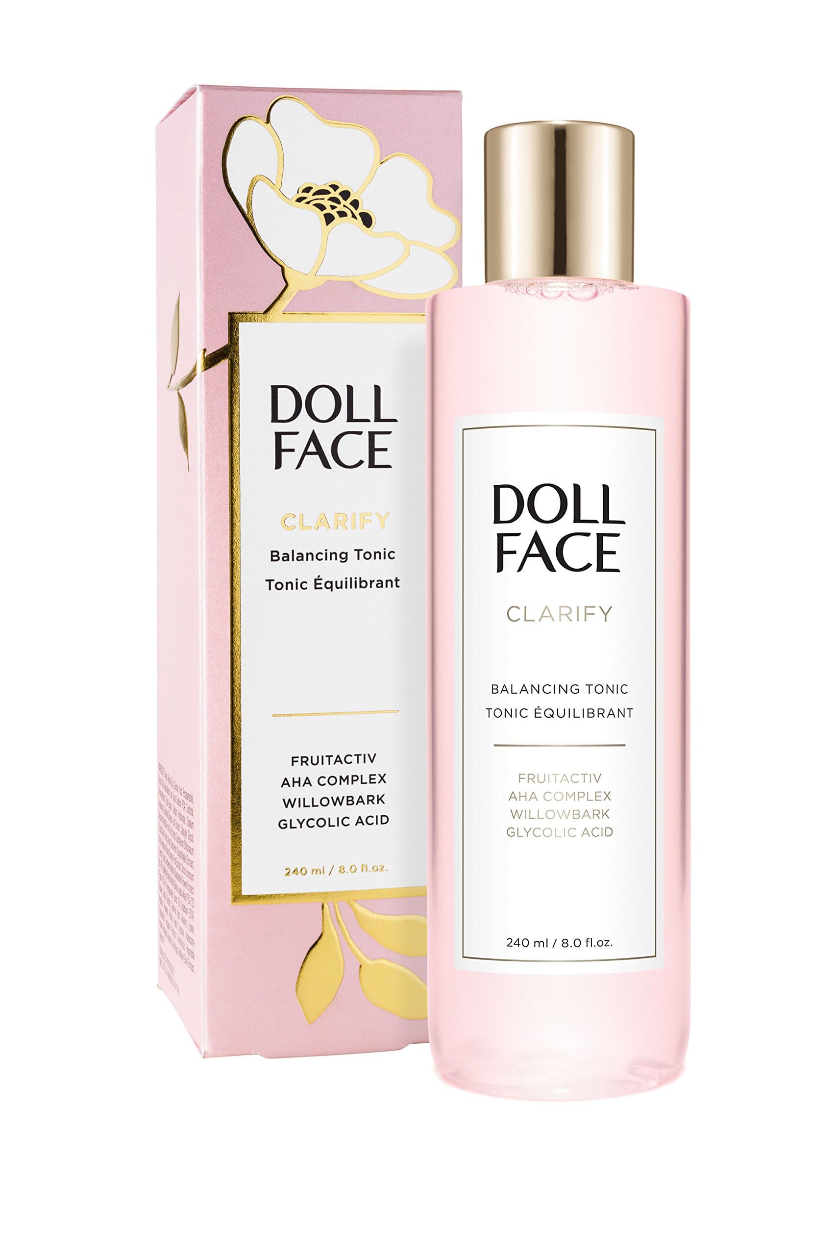 Clarify Balancing Toner Glycolic Acid, Willow Bark and Enzymes, for Facial Soothing, Facial Toning 8oz