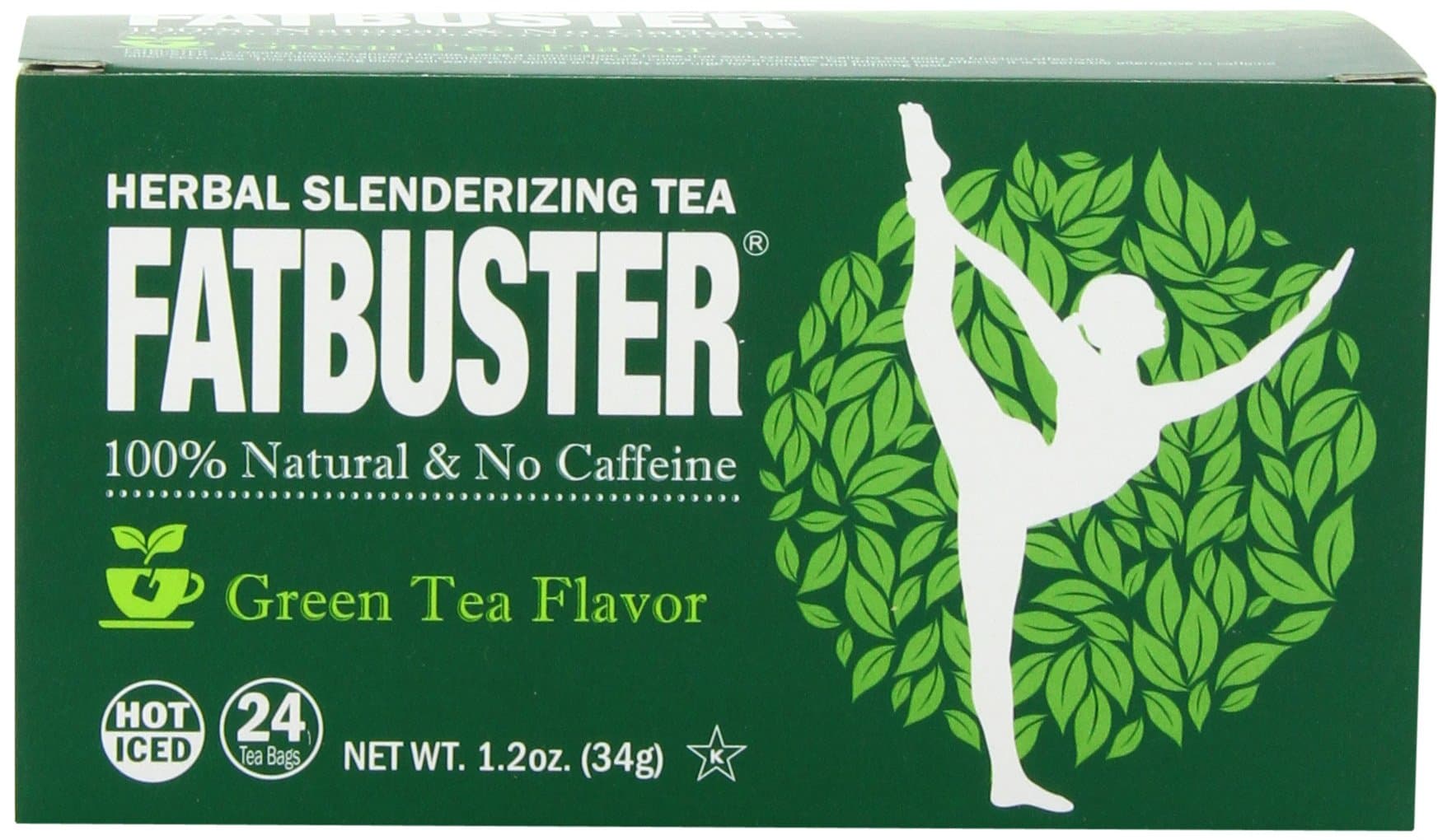 Fatbuster Herbal Slenderizing Tea Weight Loss Diet Tea, Green Tea Flavor, 24 Count (Pack of 6)