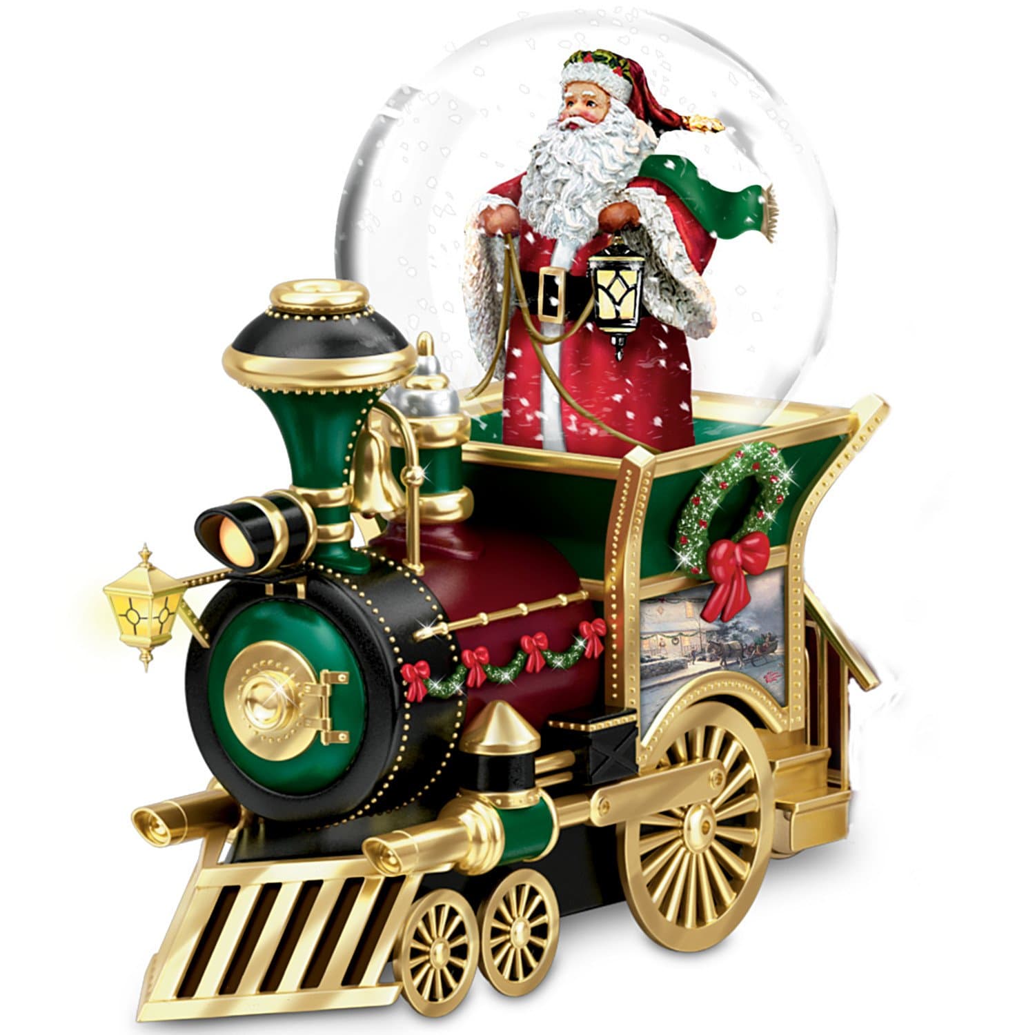 Thommas Kinkade Santa Claus is Comin' to Town Musical Snowglobe Train Car by The Bradford Exchange