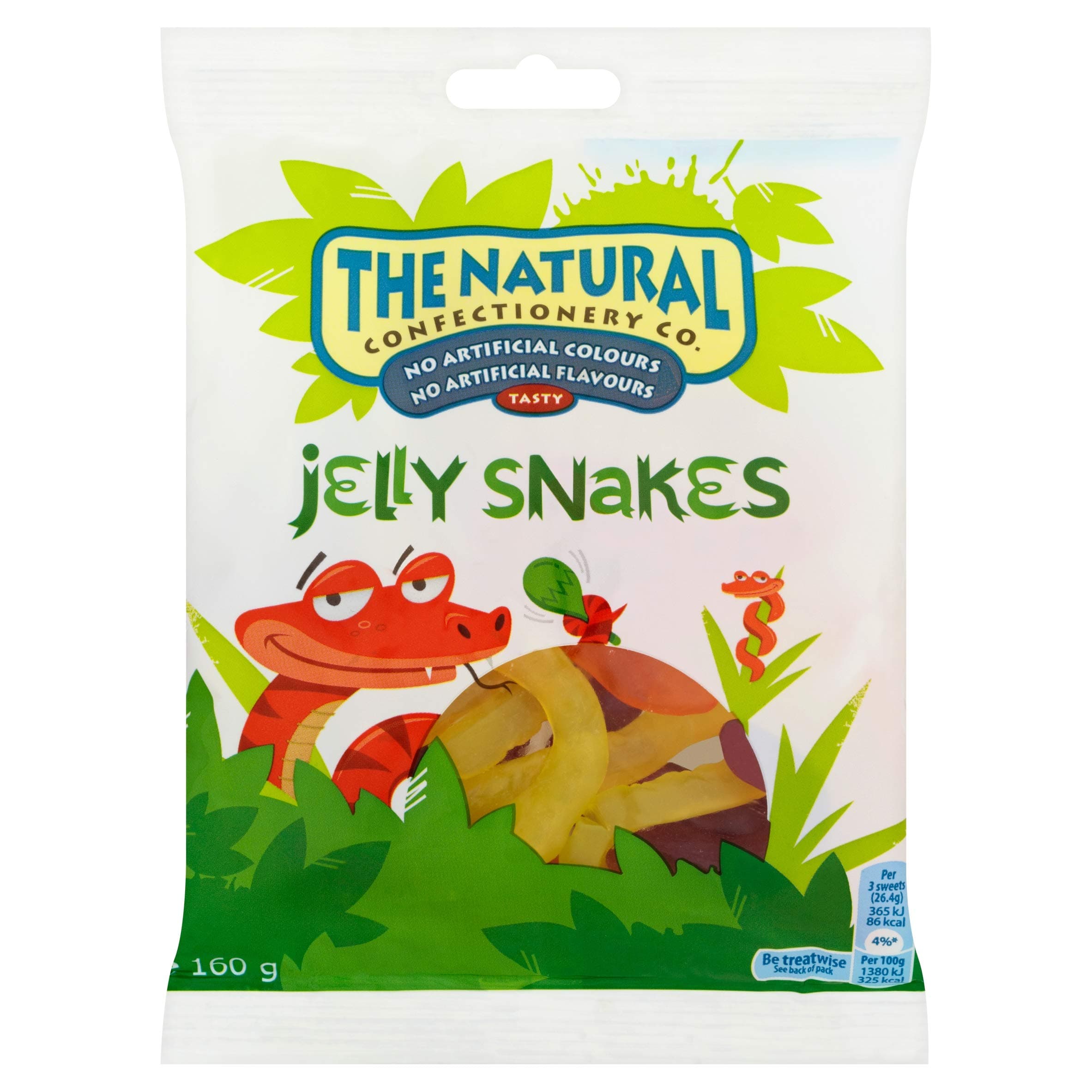 The Natural Confectionery Co. Jelly Snakes Sweets Bag, 160 g