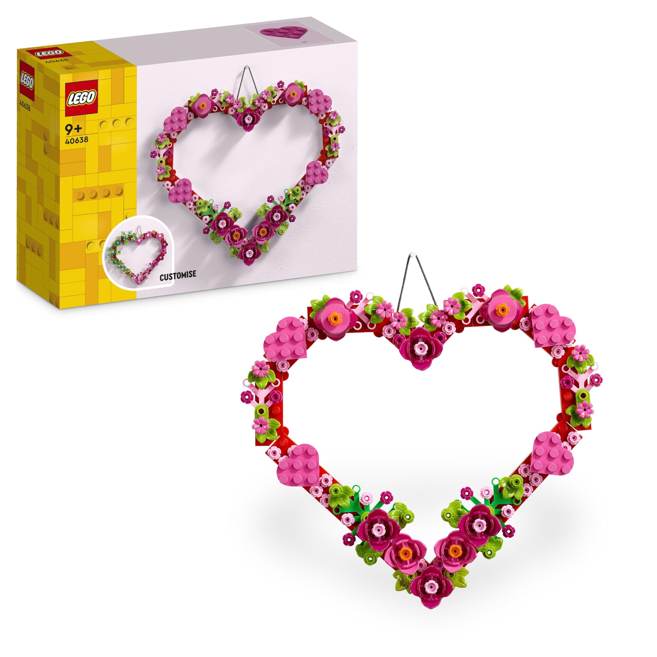 LEGO Iconic Heart Decoration - Toy for Children - Gift for Girls and Boys from 9 Years - Decorative Living Room - Gift Idea for Birthday - Model Building Heart Ornament for Building and Displaying