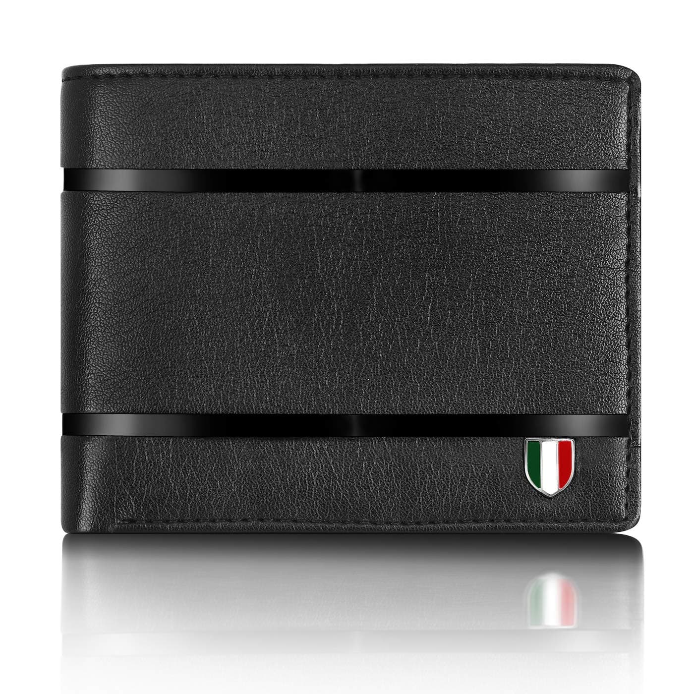 GVN-2LINBLK01 Black Genuine Leather Wallet for Men