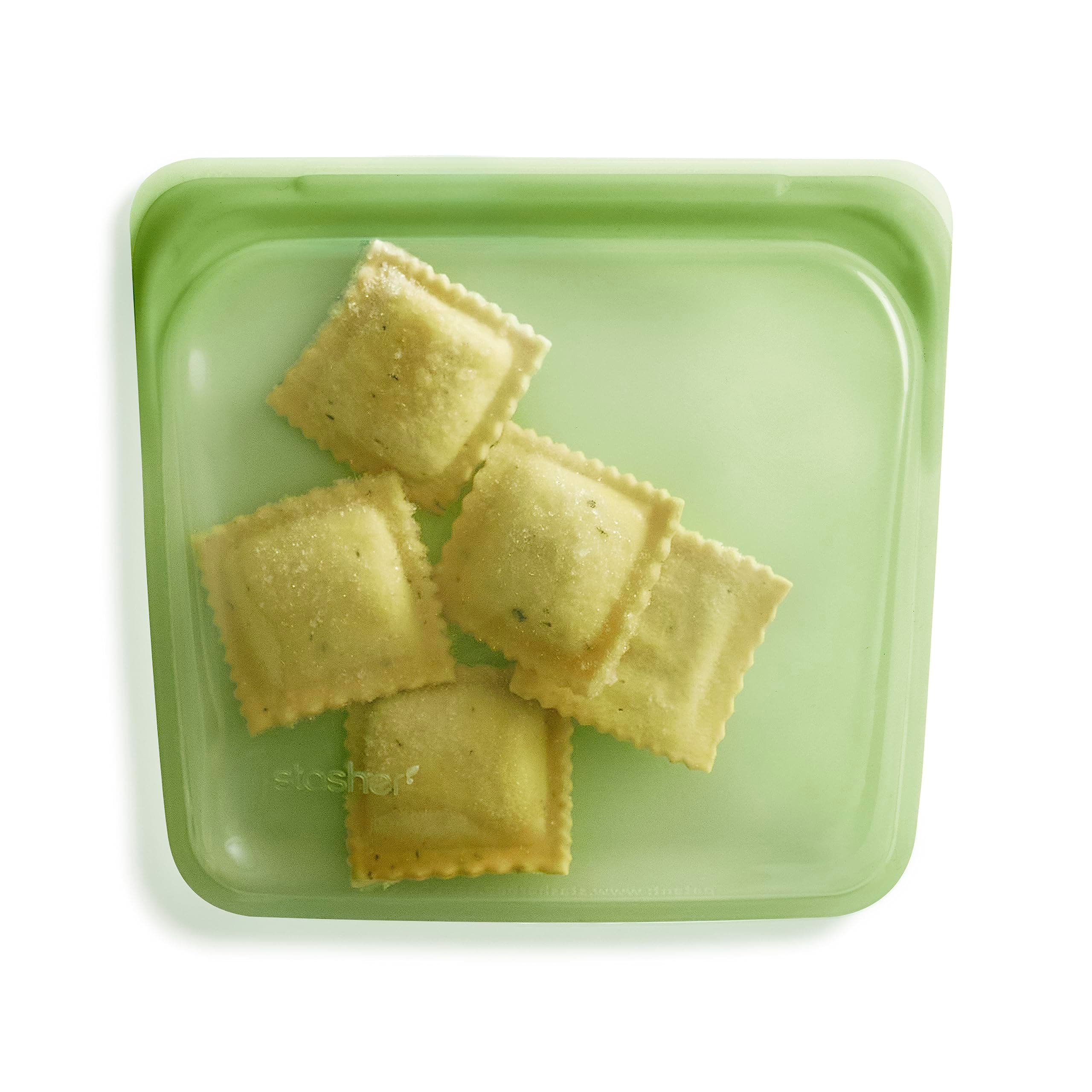 Silicone Reusable Storage Bag, Sandwich Bag, Reusable Freezer Bags, Microwave, Dishwasher, Oven Safe, Sous Vide, Lunch Container, Eco Friendly, Leak-free, Food Storage Bags, 28 oz, Green