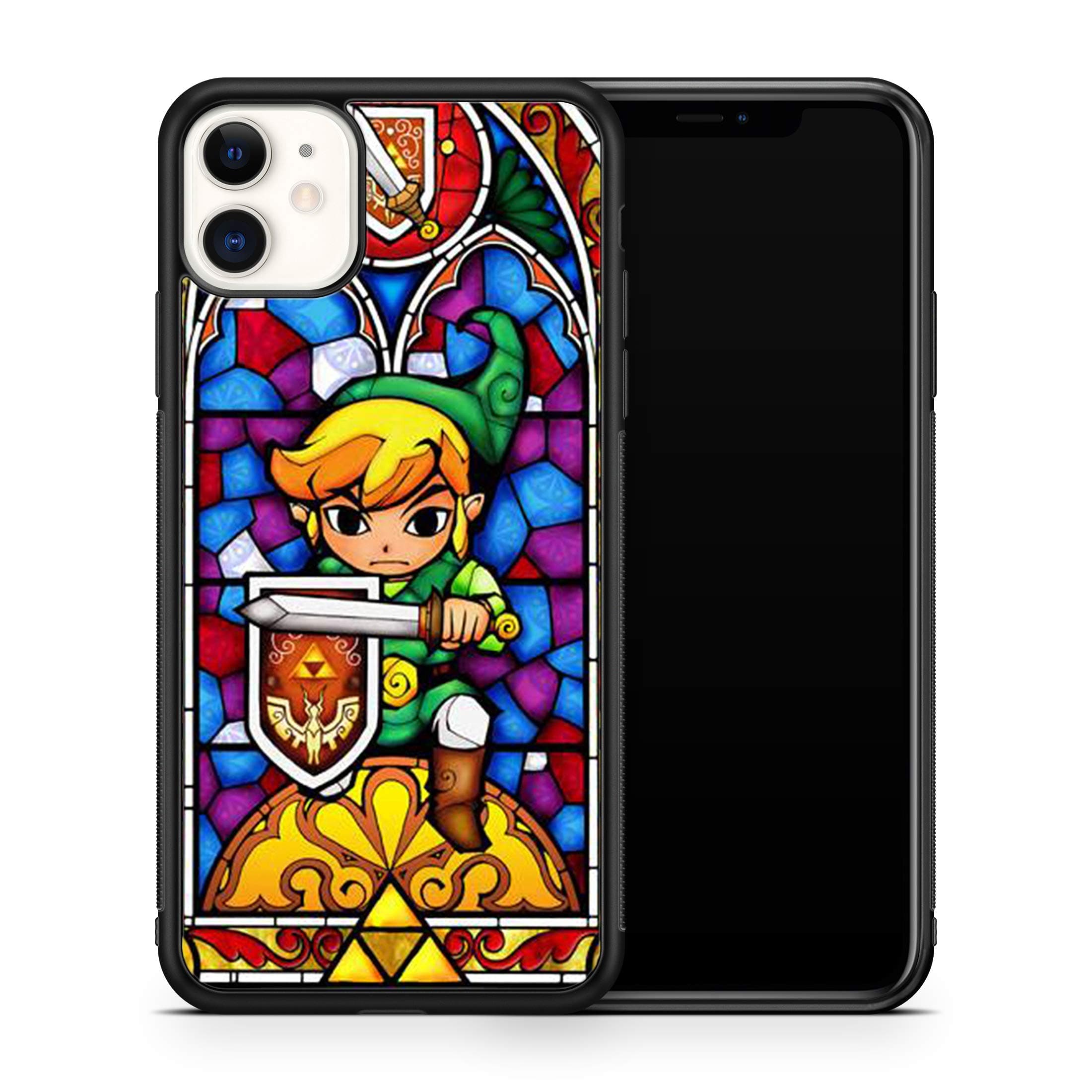 Video Games Bumper Phone Case Compatible with iPhone 11 (Zelda Glass Art)