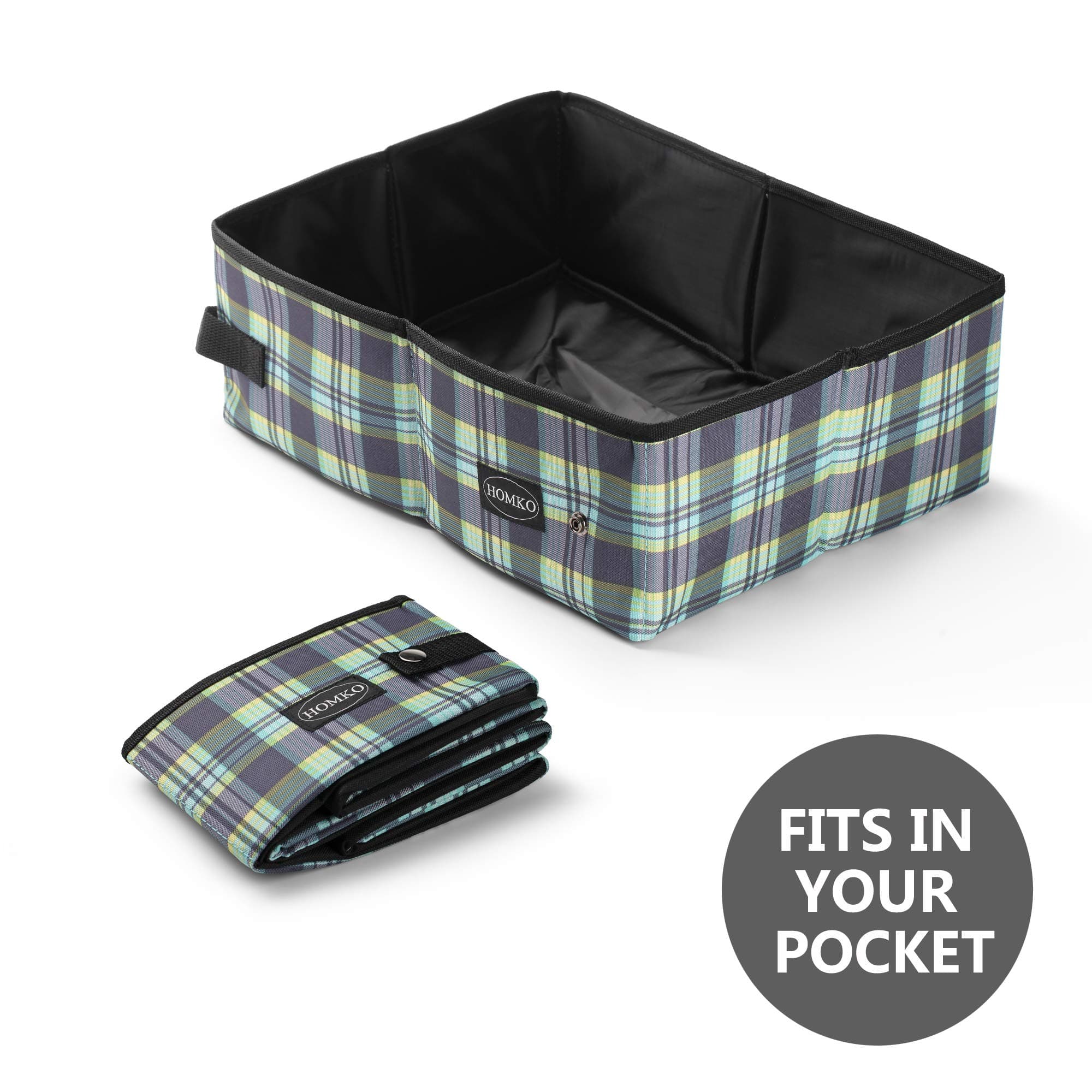 HOMKO Portable and Foldable Cat Litter Box for Travel Outdoor - Multi, Easy to Store and Carry, Waterproof and Quick Clean (Large)