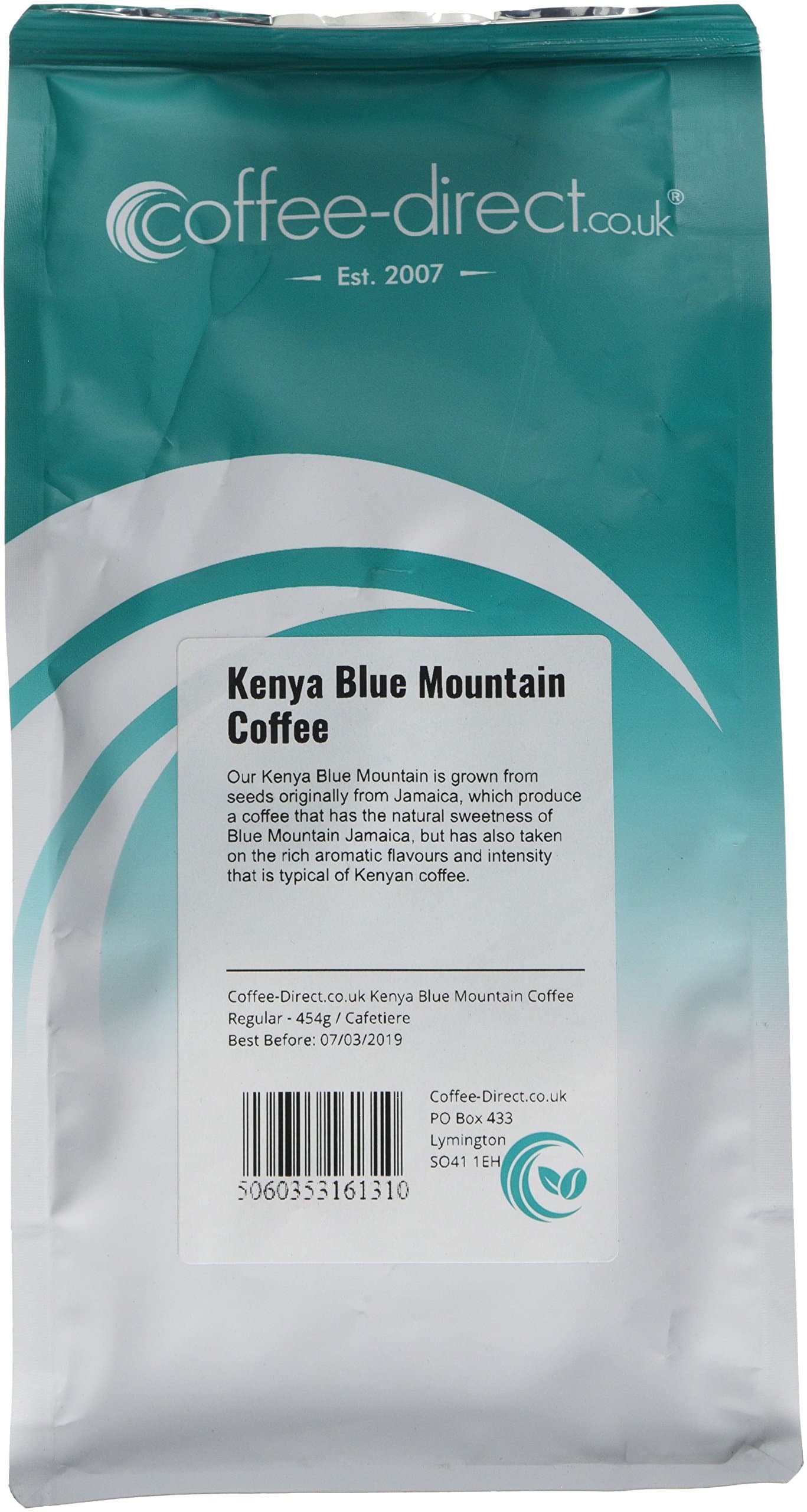 Coffee Direct Kenya Blue Mountain Coffee Cafetiere Grind, 454 g, Pack of 1