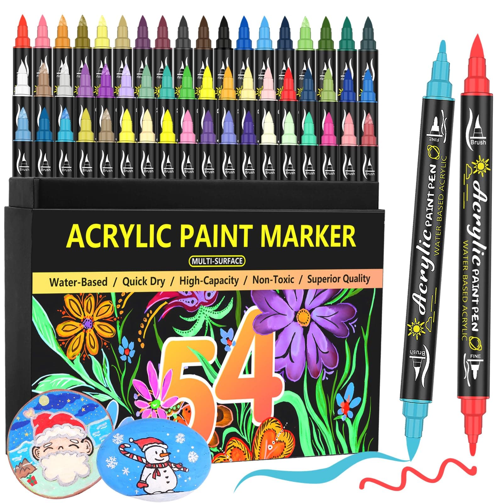 54 Dual Tip Acrylic Paint Markers