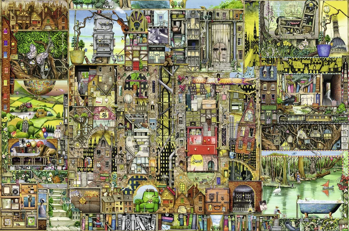 Colin Thompson: Bizarre Town 5000 Piece Jigsaw Puzzle for Adults | Premium Quality with Unique Piece Design | Anti-Glare Surface | Ideal for Group Activity | FSC-Certified Materials