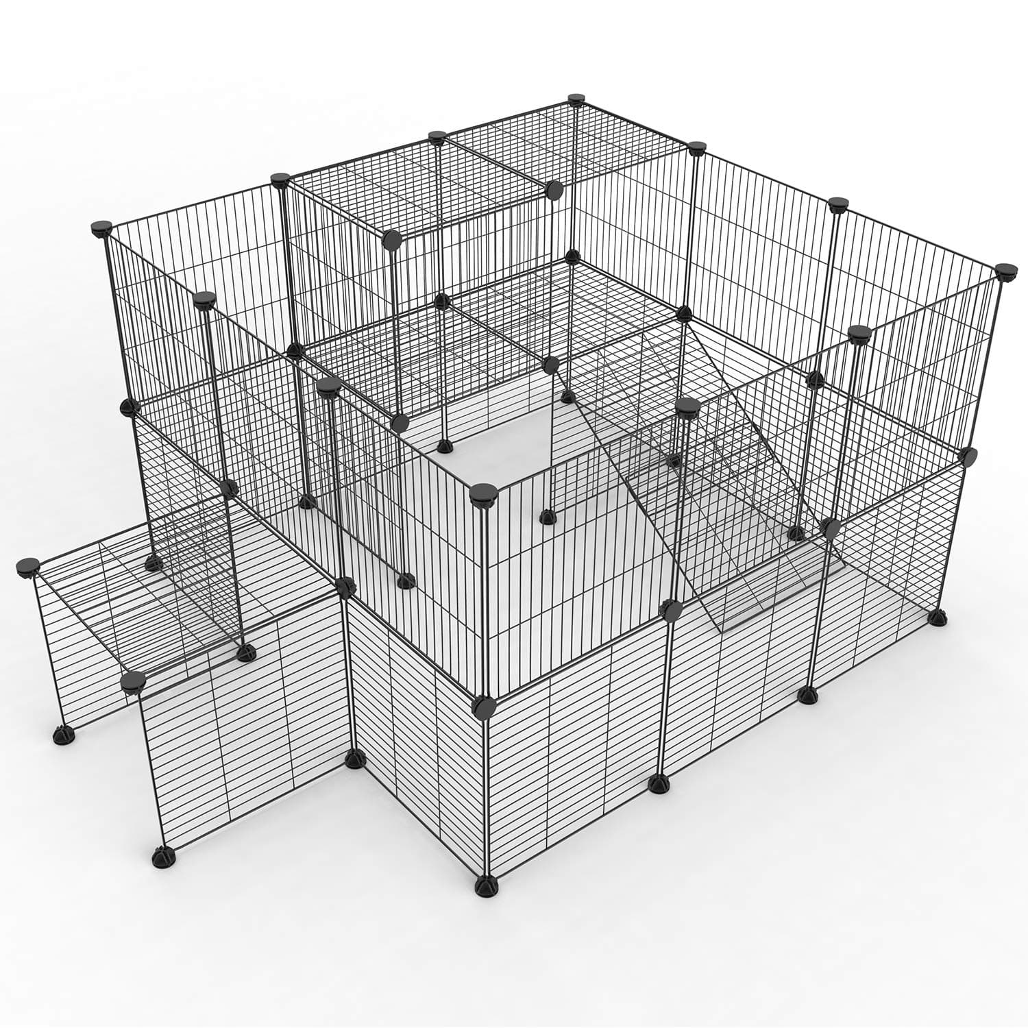 Tespo Pet Playpen, Small Animal Cage Indoor Portable Metal Wire Yard Fence for Small Animals, Guinea Pigs, Rabbits Kennel Crate Fence Tent (Black,36)
