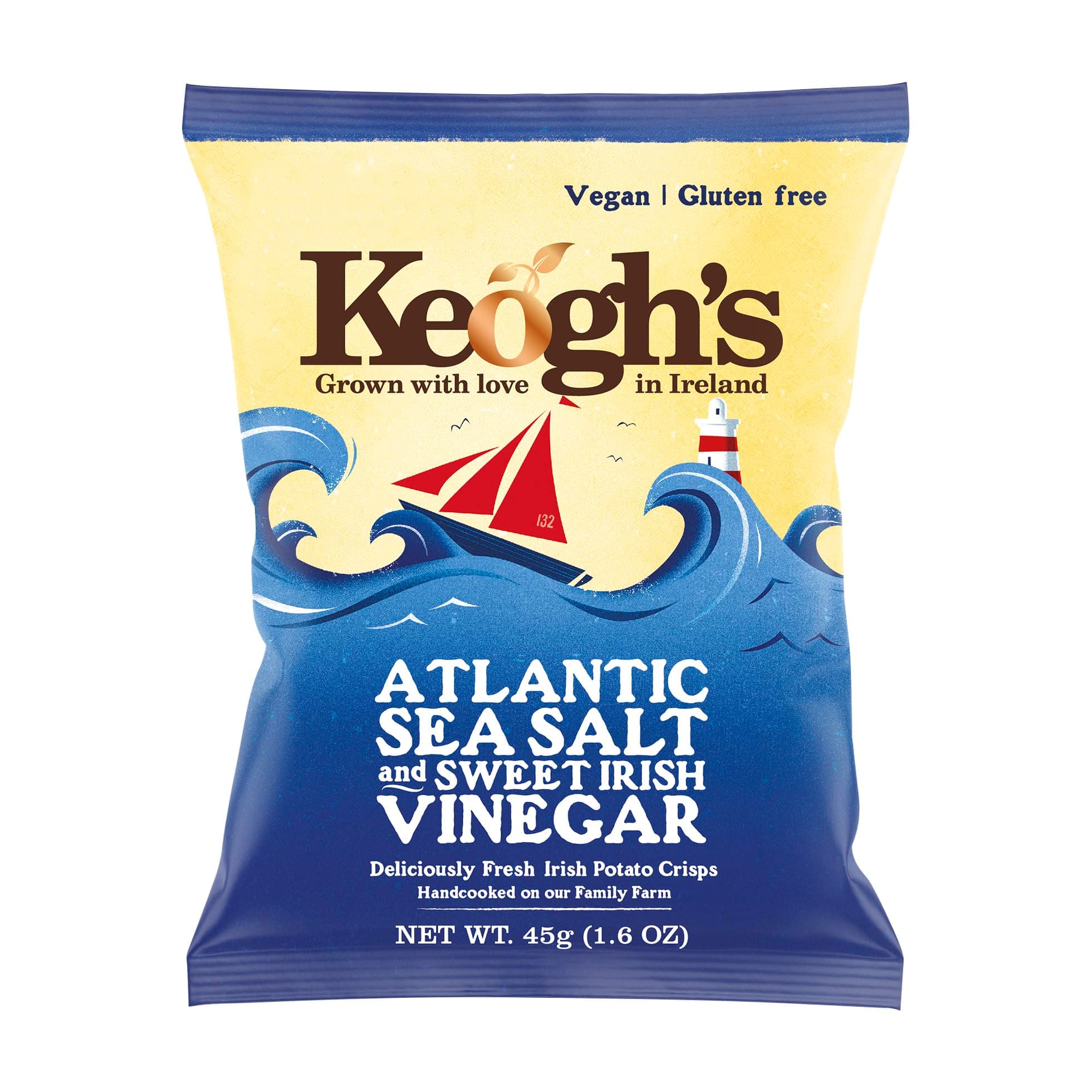 Atlantic Sea Salt And Sweet Irish Vinegar Potato Crisps 45G (1.58oz), Pack of 3