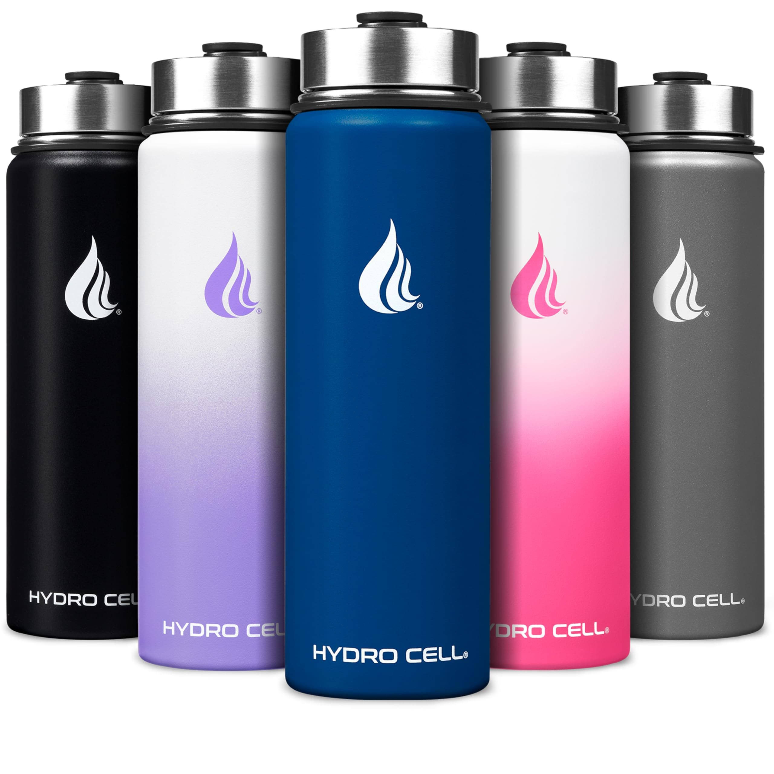 Stainless Steel Insulated Water Bottle with Straw - For Cold & Hot Drinks - Metal Vacuum Flask with Screw Cap and Modern Leakproof Sport Thermos for Adults (Navy 24oz)