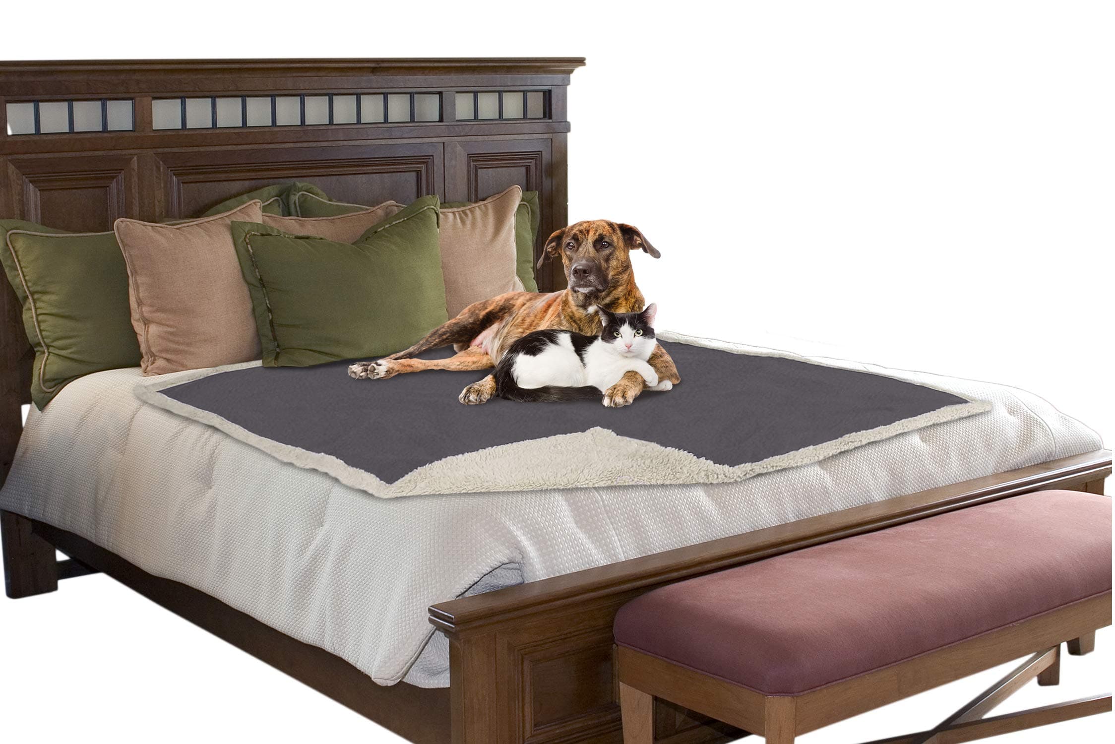 Waterproof Dog Blanket,Sofa Couch Covers Furniture Protector for Large Dogs Cats Puppy,Pet Cushion Mat for Bed Car Seat By Pawsse 80"x60" Grey