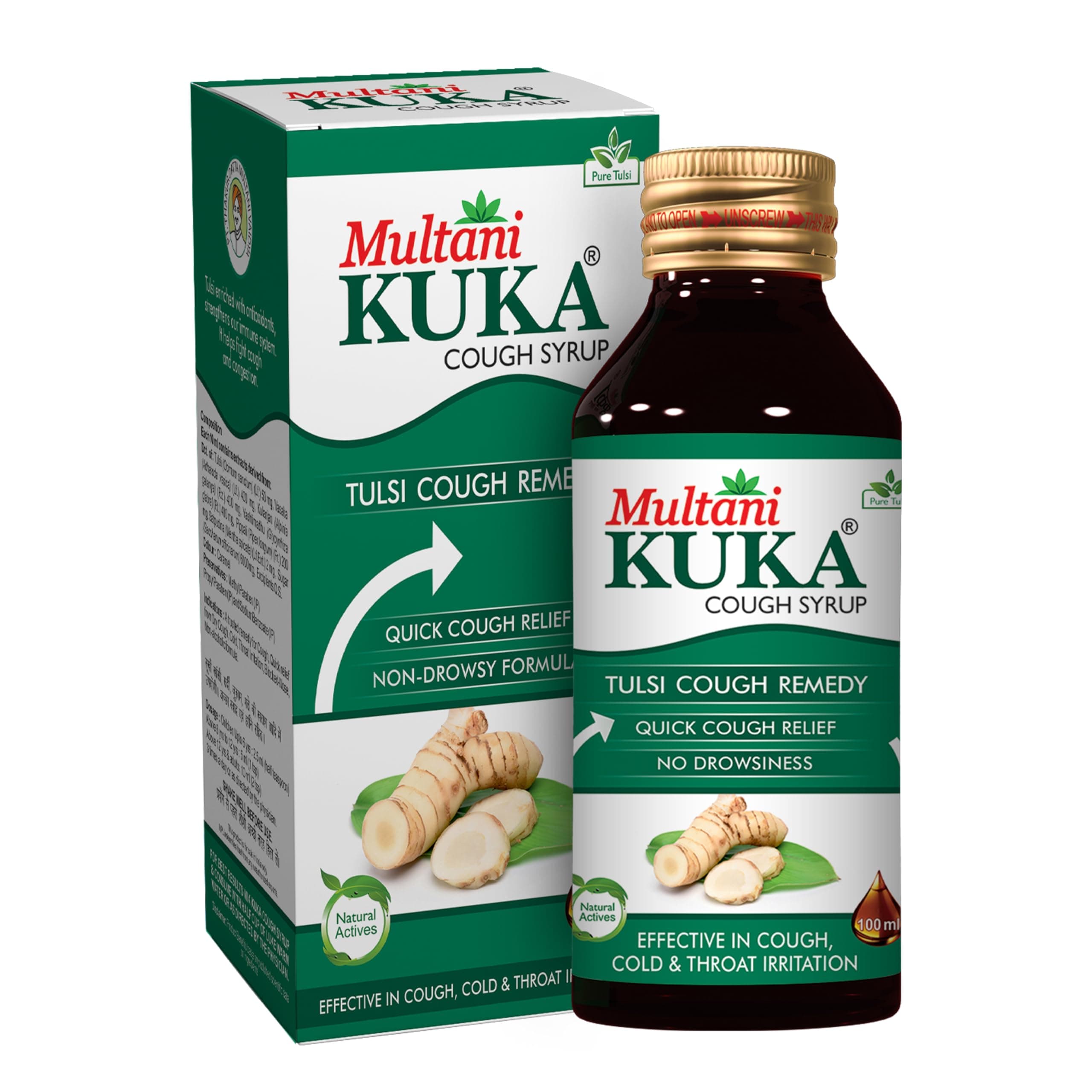 Kuka Cough Syrup 100ml | Get Ayurvedic Relief from Throat Issue, Chest Congestion, All Types Of cough & Cold | Goodness Of Tulsi, Pippali, Satpudina & Other Herbs