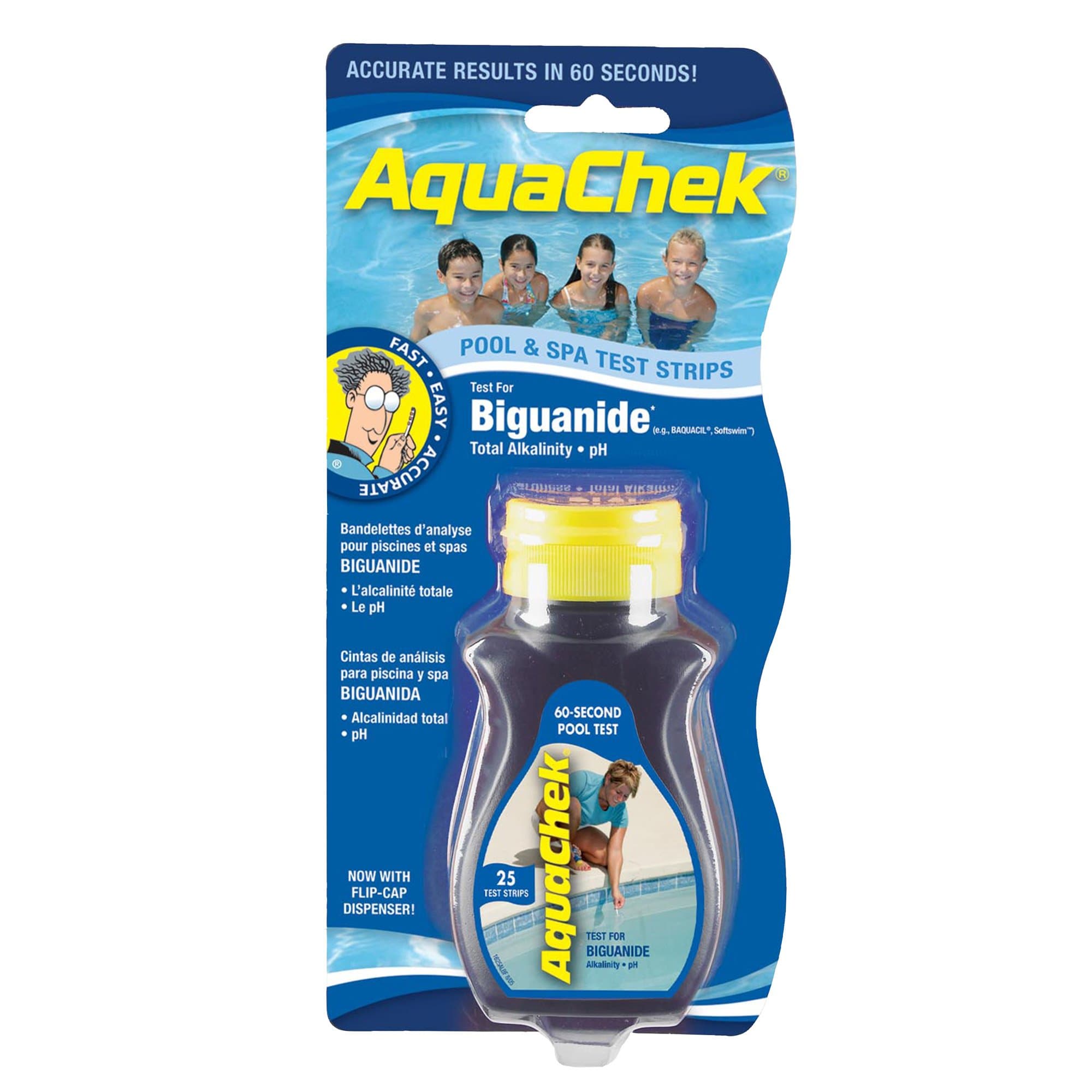 AquaChek 561625A Blue Biguanide Test Strip for Swimming Pools,Black