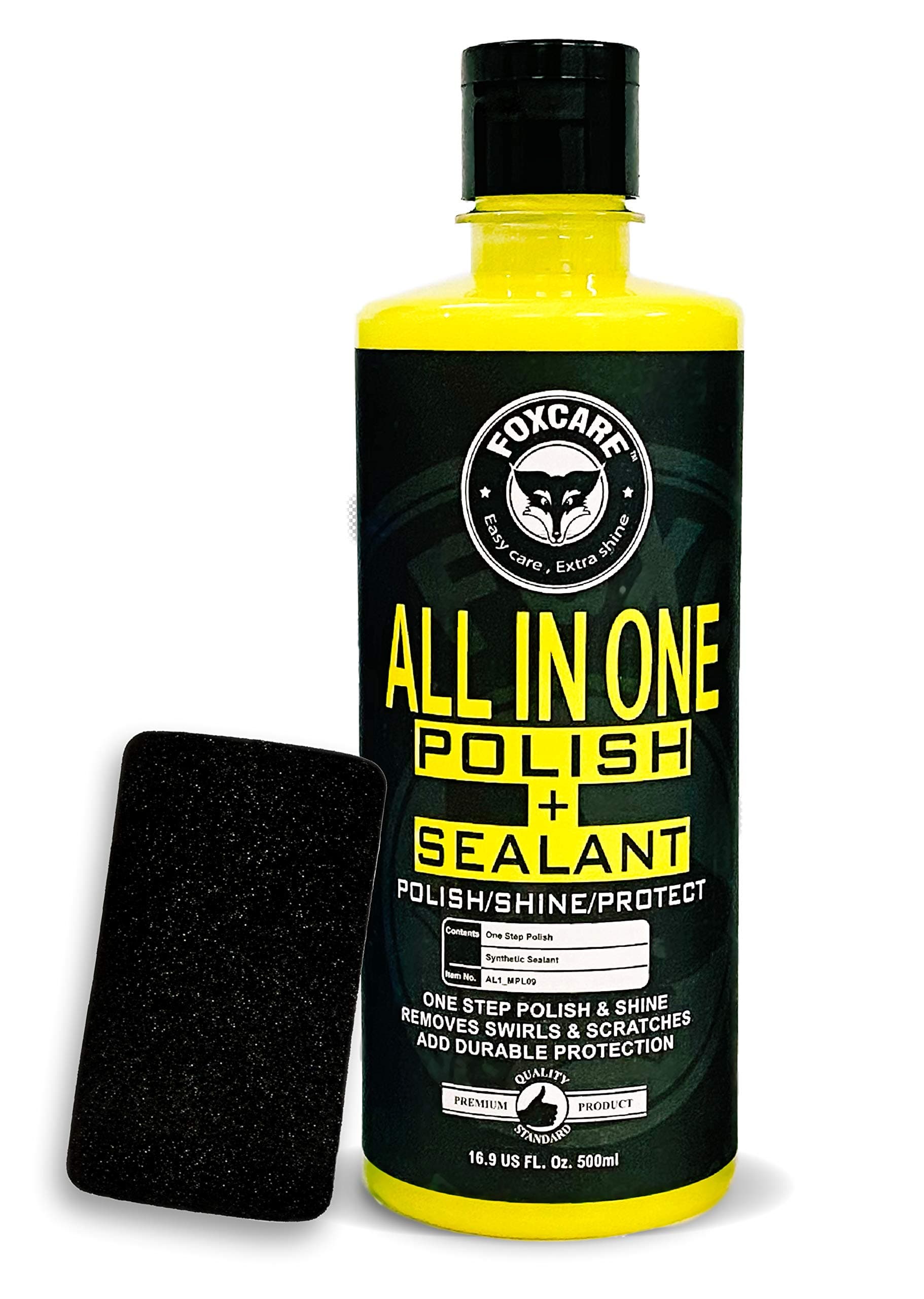 Foxcare All in One Polish + Sealant, Multipurpose Car & Bike Polish Also Suitable for Dashboard, Restores Faded Plastic & Fibre - 500ml