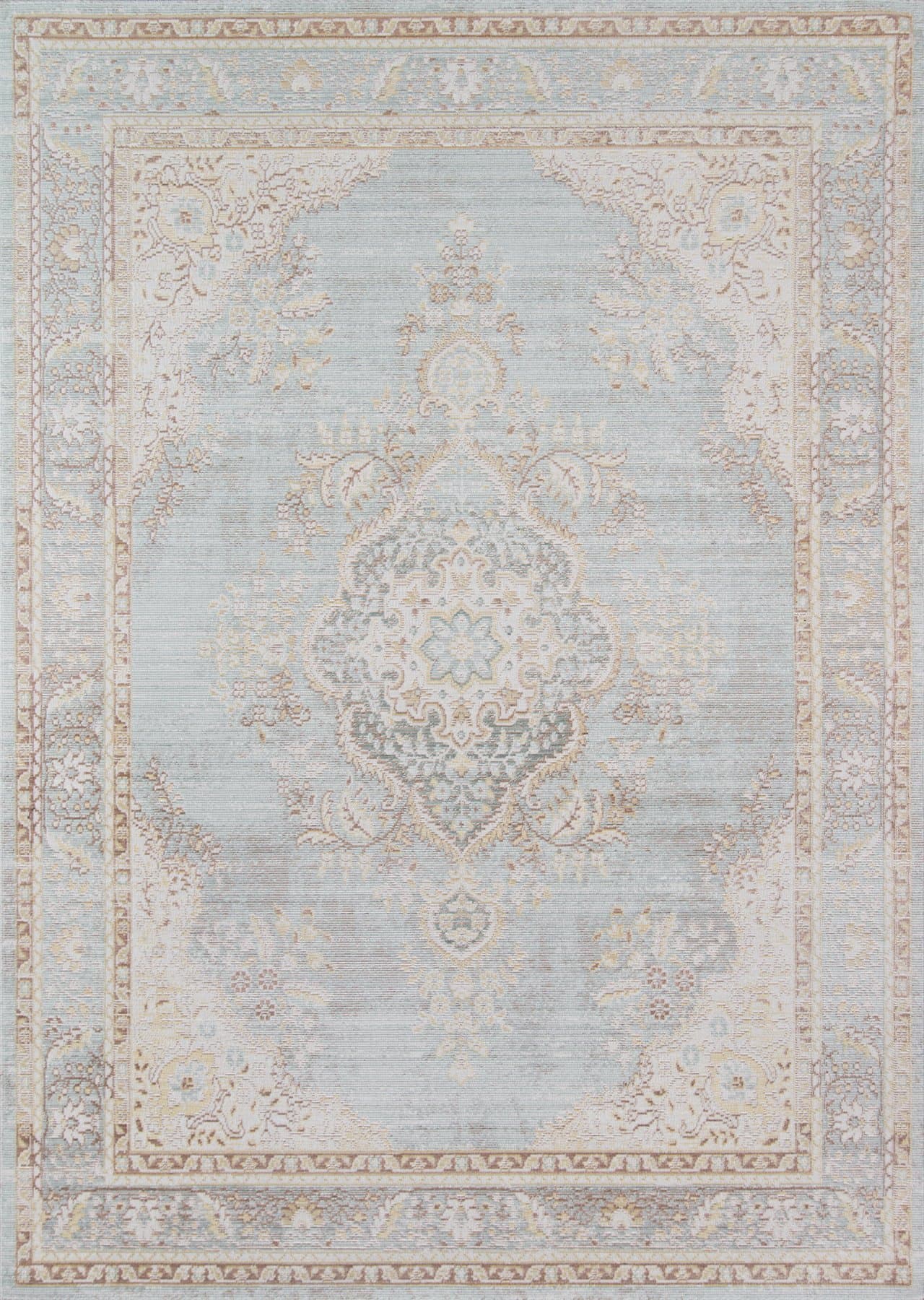 Momeni Rugs Isabella Traditional Medallion Flat Weave Area Rug, 7'10" X 10'6", Blue