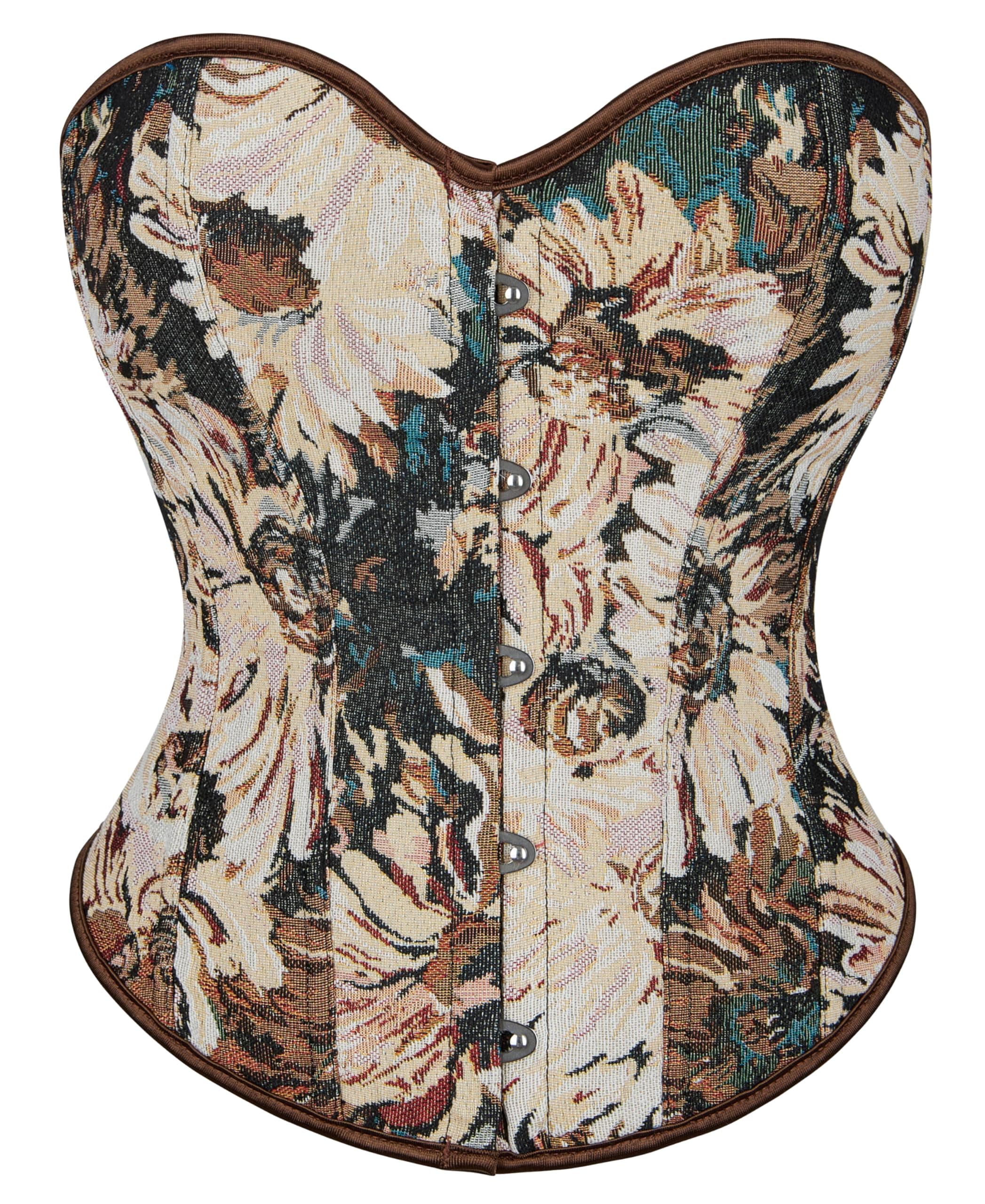 Renaissance Halter-Corset-Top for Women Vintage Floral with Buckle Lace-Up-Boned Gothic Back Shapewear Top